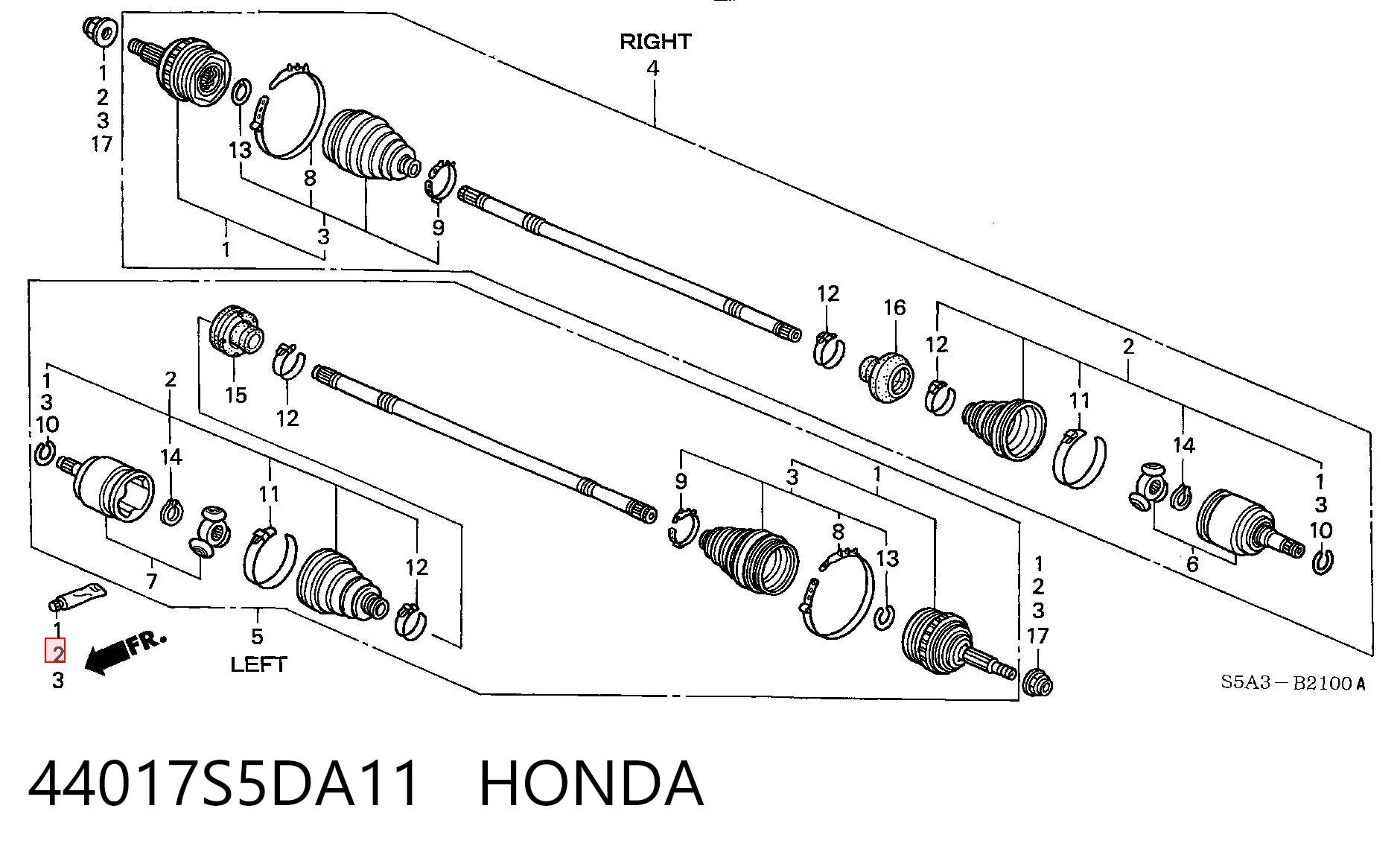 Compre Bota de proteção interna de junta homocinética do semieixo dianteiro Honda Civic 7