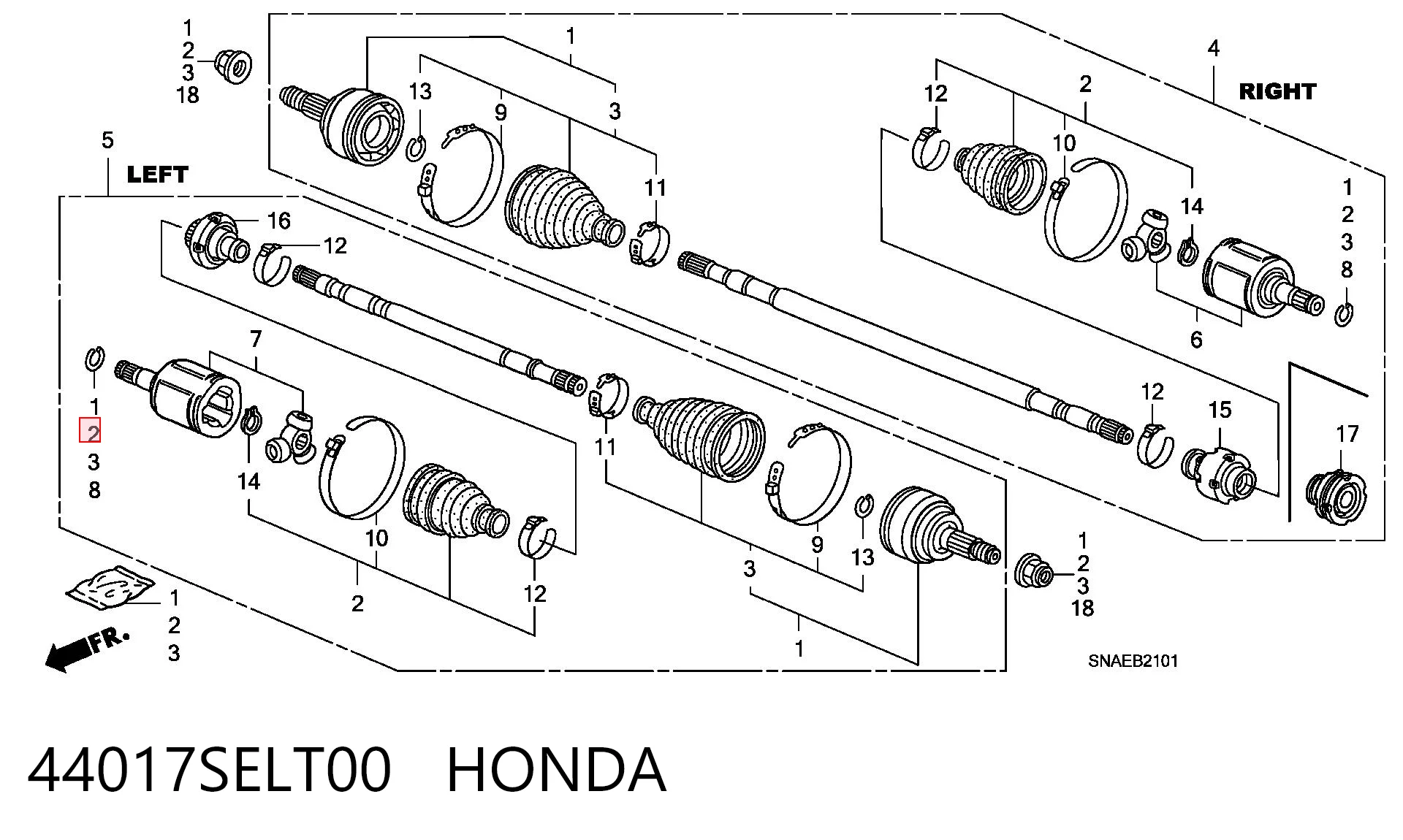 Compre Bota de proteção interna de junta homocinética do semieixo dianteiro Honda Civic 7