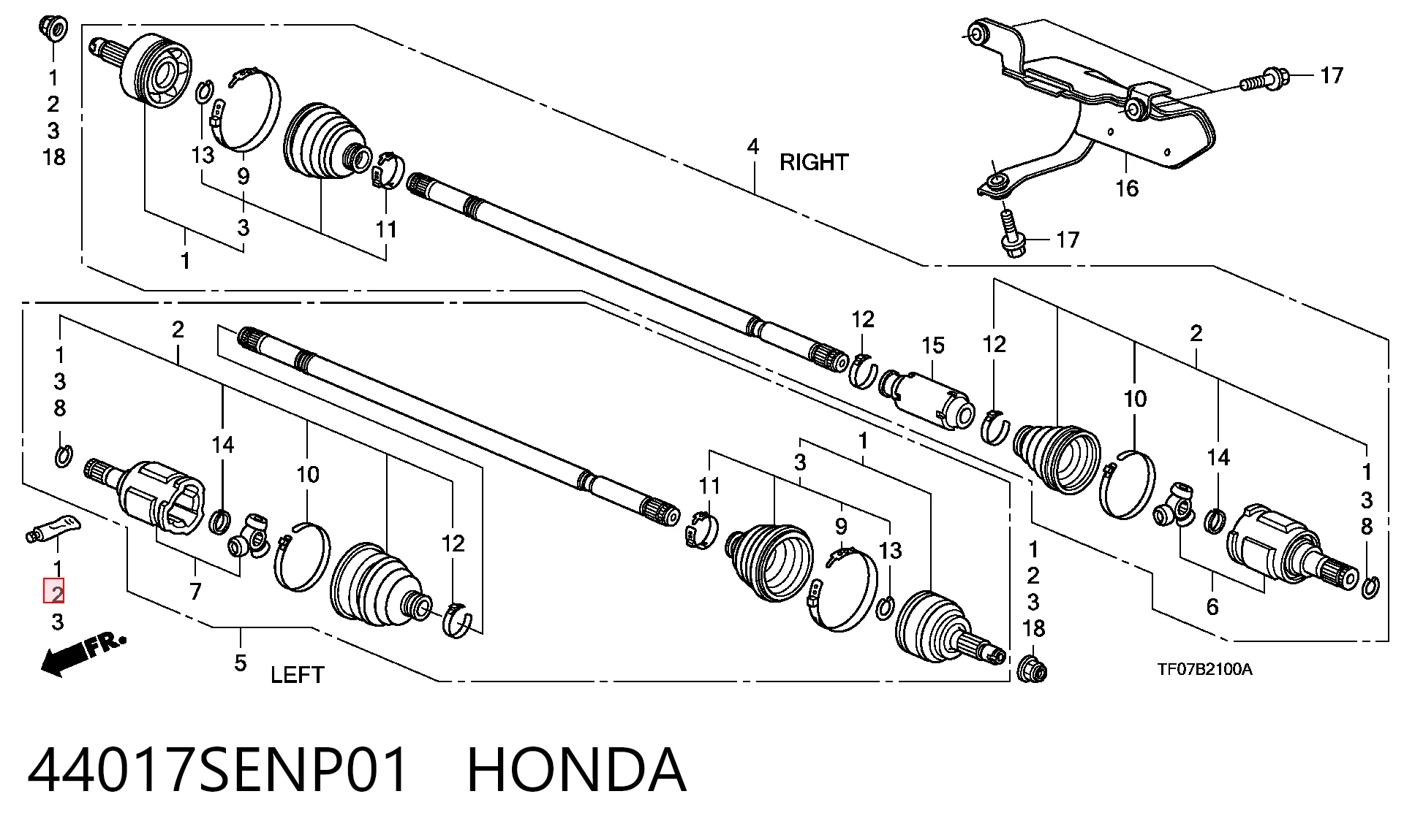 Bota de proteção interna de junta homocinética do semieixo dianteiro Honda Civic VII ES, ET ao melhor preço