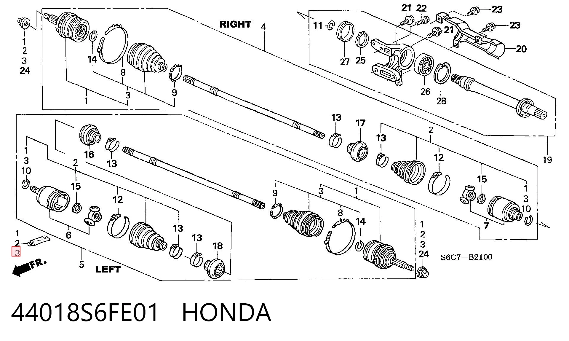 Bota de proteção externa de junta homocinética do semieixo dianteiro para Honda Accord CH