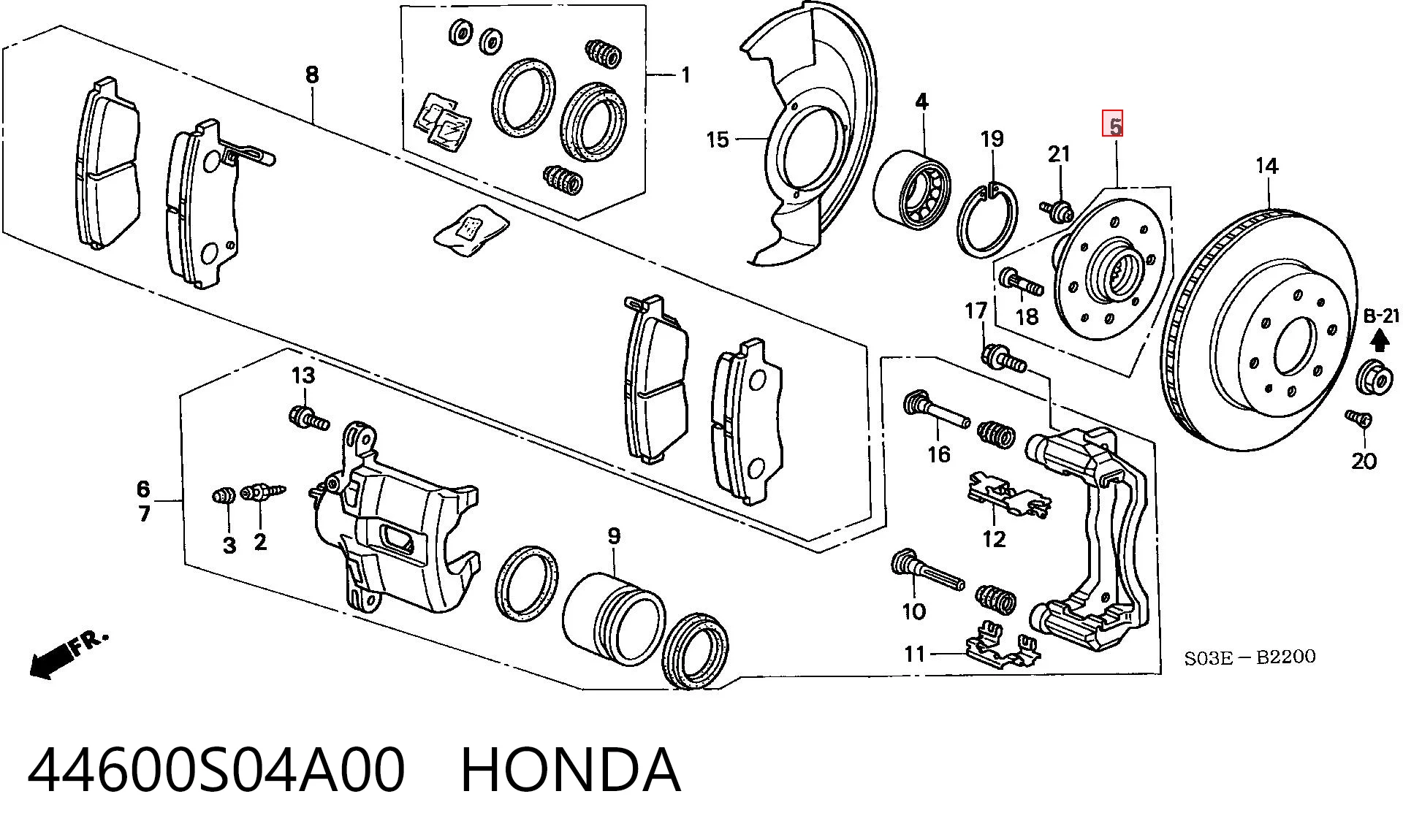  Cubo dianteiro Honda Civic VII hatchback (EU, EP, EV) (2000 - 2006) VII