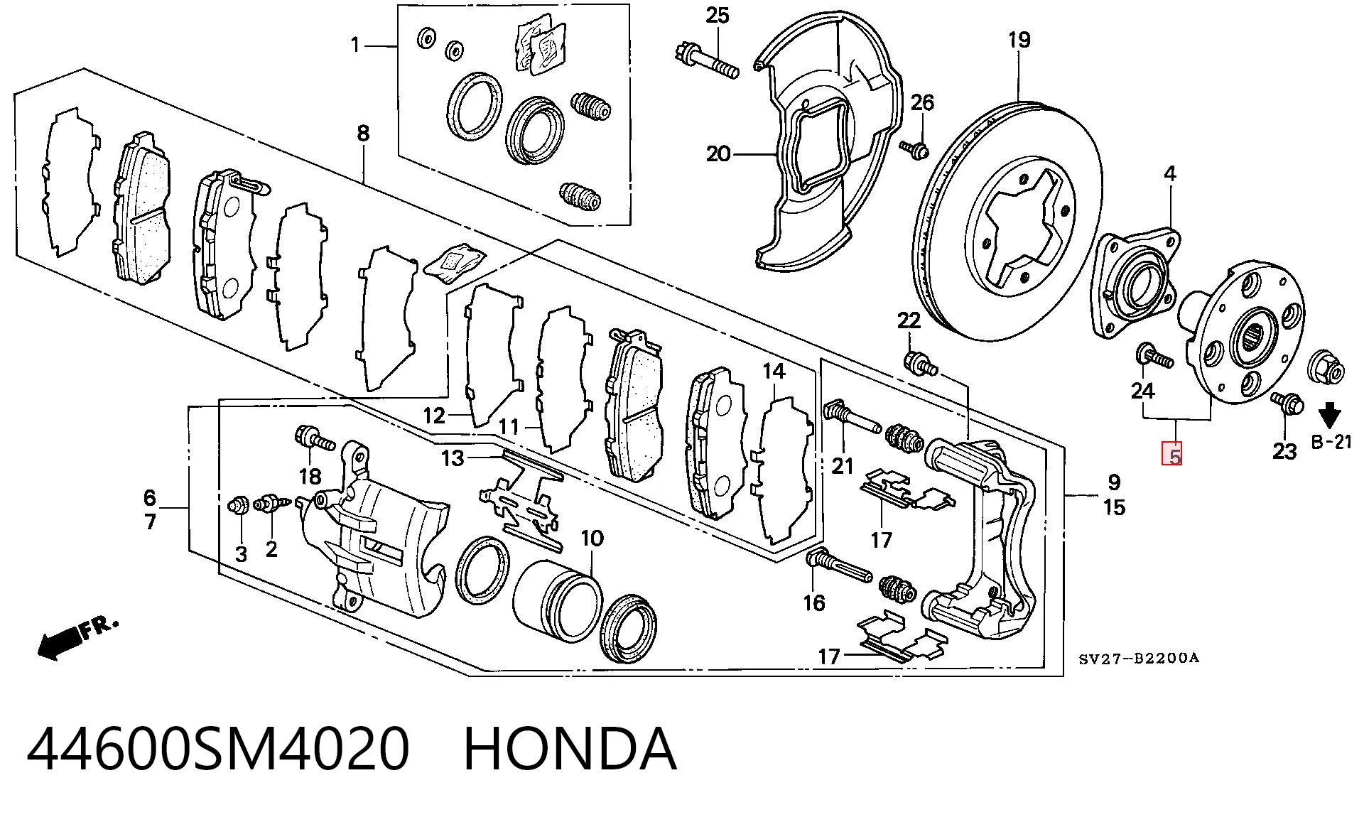  Cubo dianteiro Honda Accord V sedan (CC7) (1993 - 1996) V