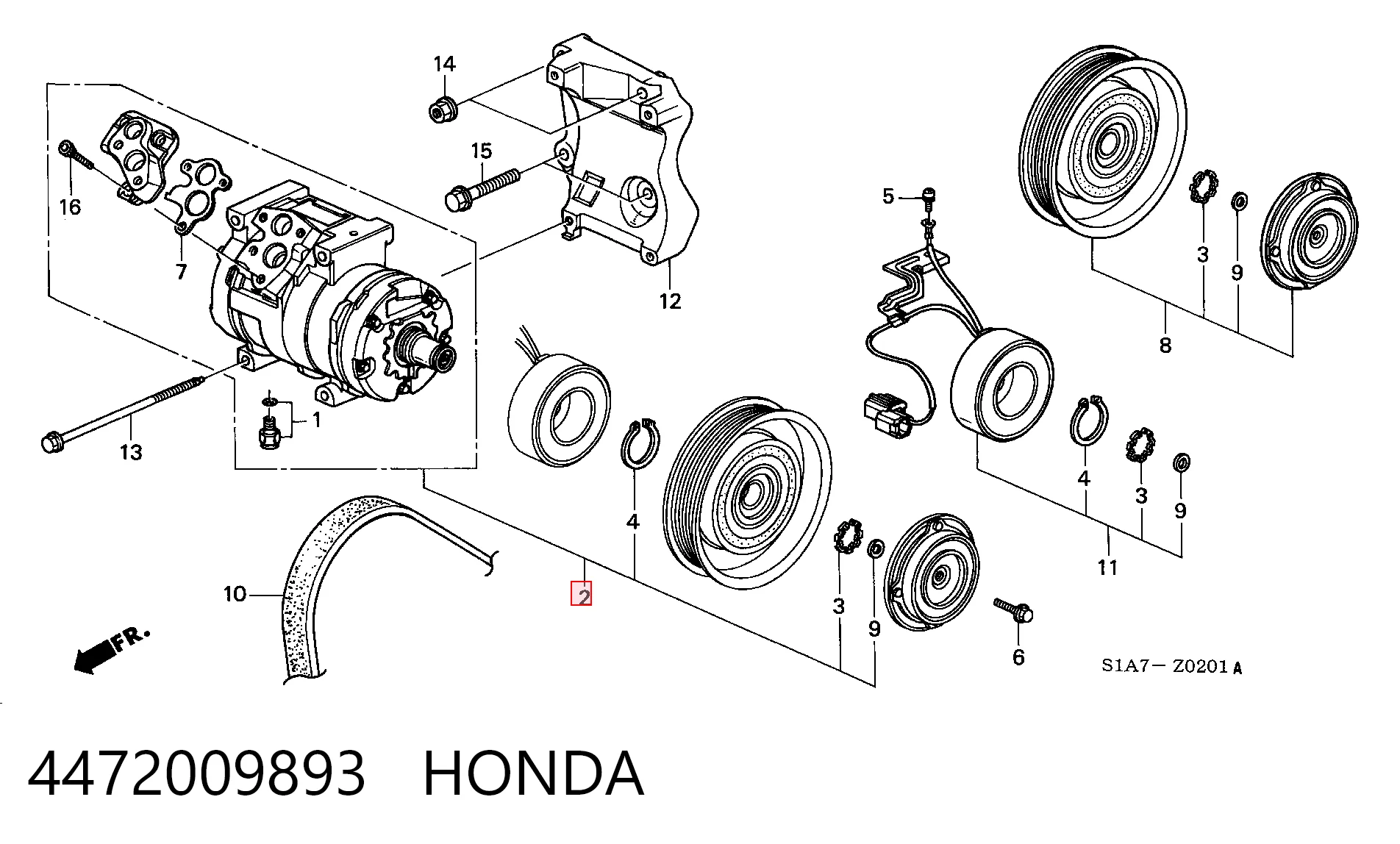 Compressor de aparelho de ar condicionado Honda Accord VI CG