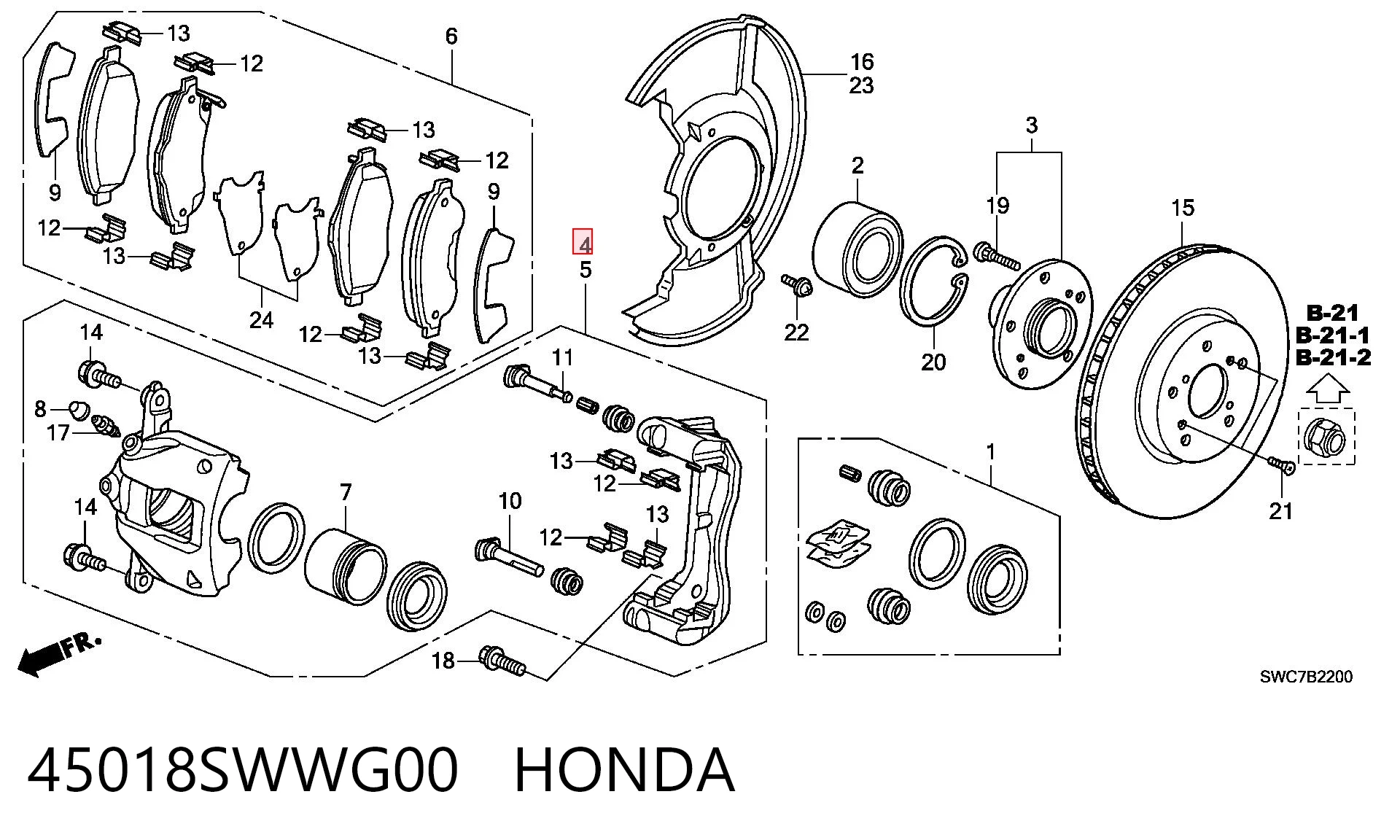 45018SWWG00 Honda