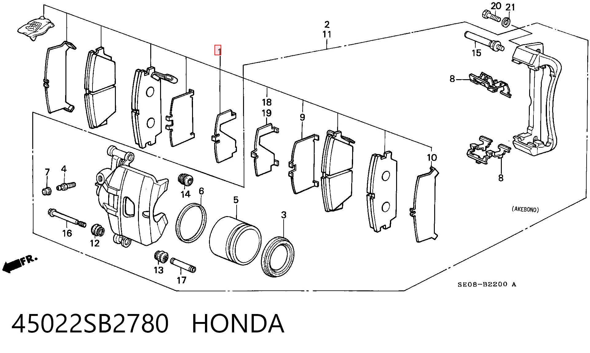 Sapatas do freio dianteiras de disco Honda Accord III CA4, CA5
