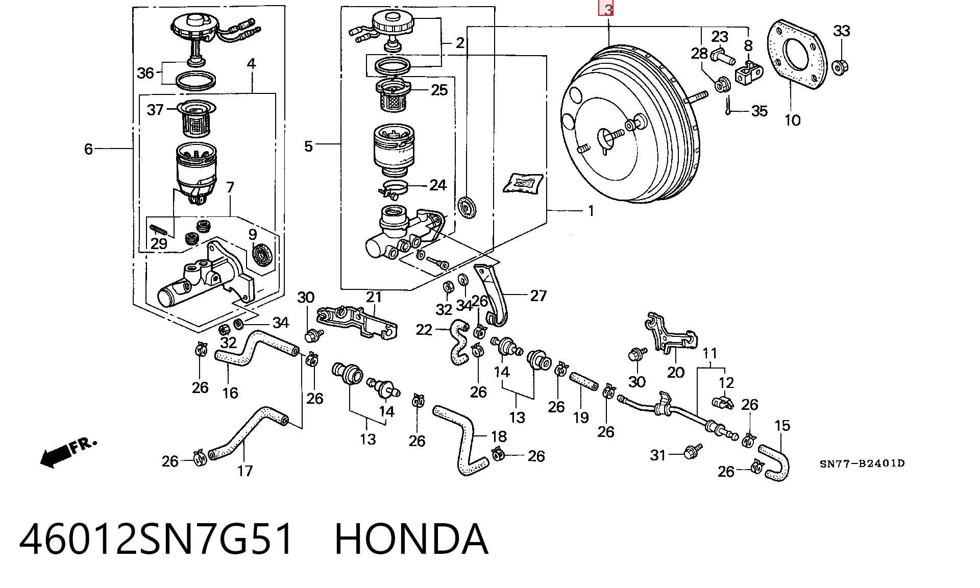 Reforçador dos freios a vácuo Honda Accord V CC7 ao melhor preço