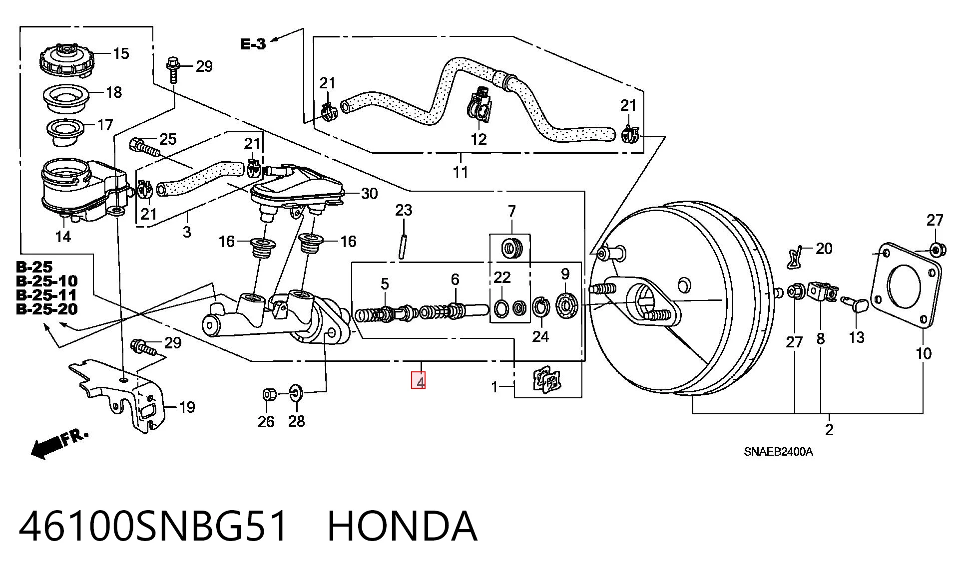  Cilindro mestre do freio Honda Civic VIII hatchback (FK, FN) (2005 - 2012) VIII