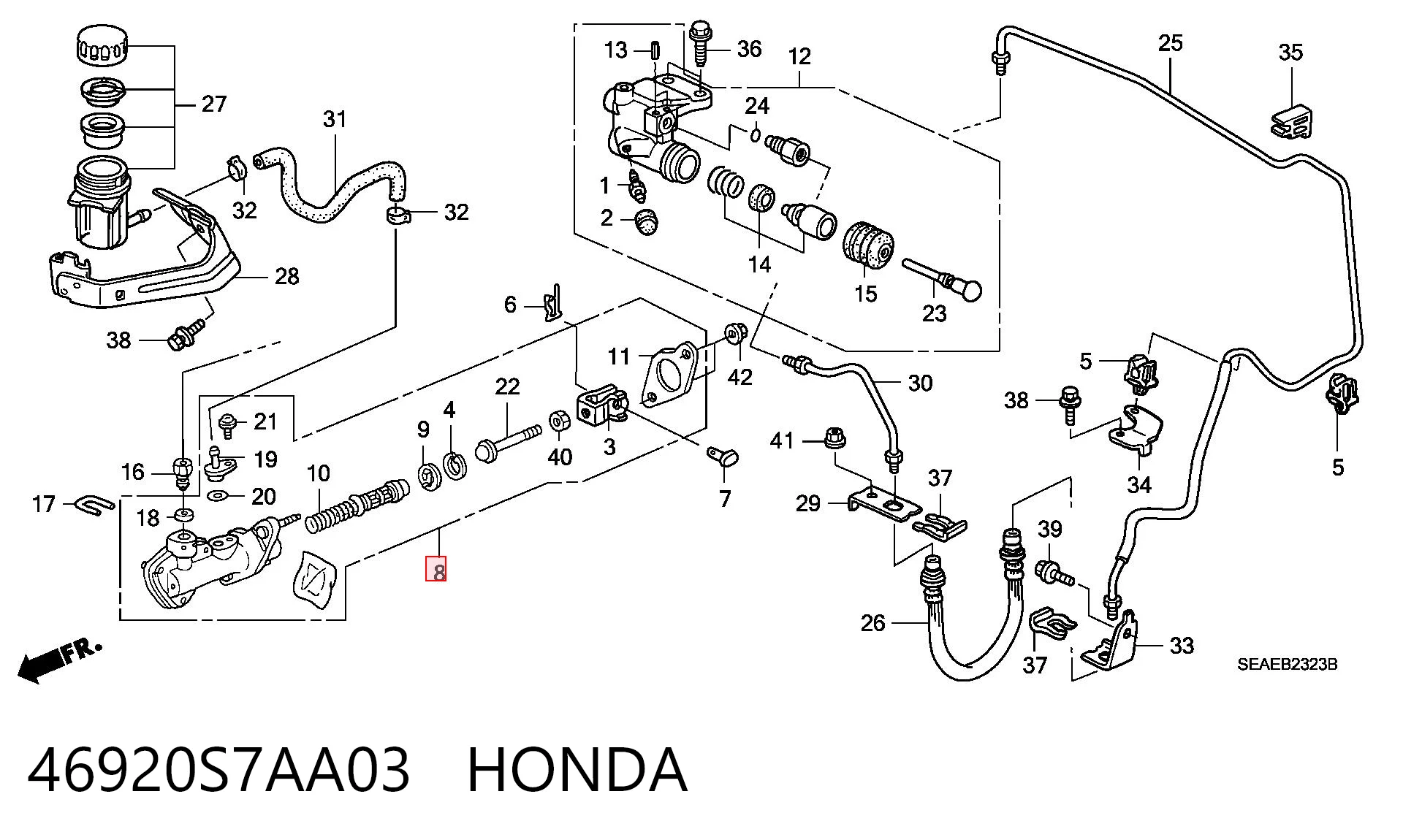 46920S7AA03 Honda Cilindro mestre de embraiagem