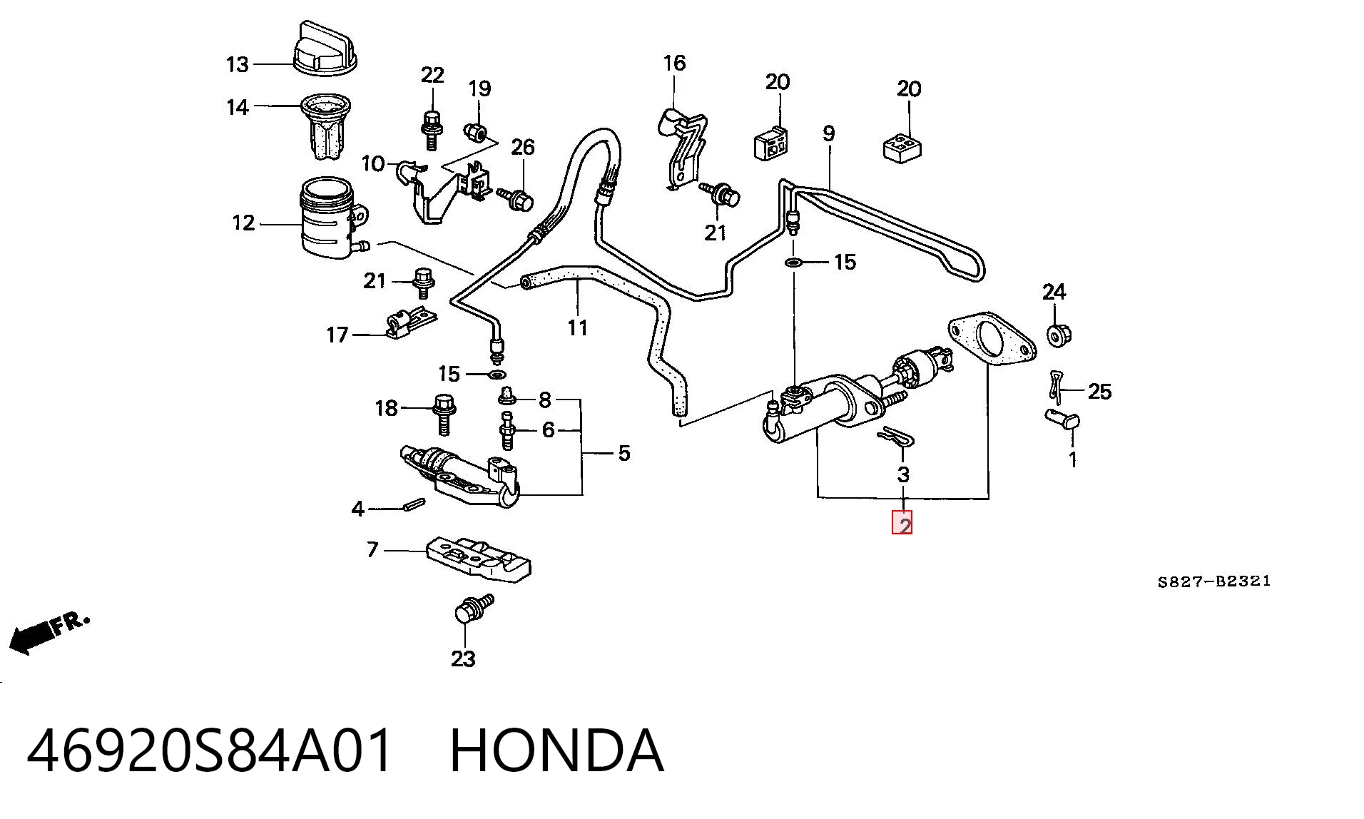 46920S84A01 Honda Cilindro mestre de embraiagem