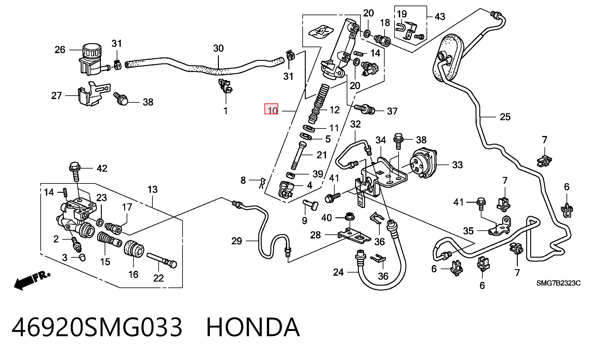 46920SMG033 Honda Cilindro mestre de embraiagem