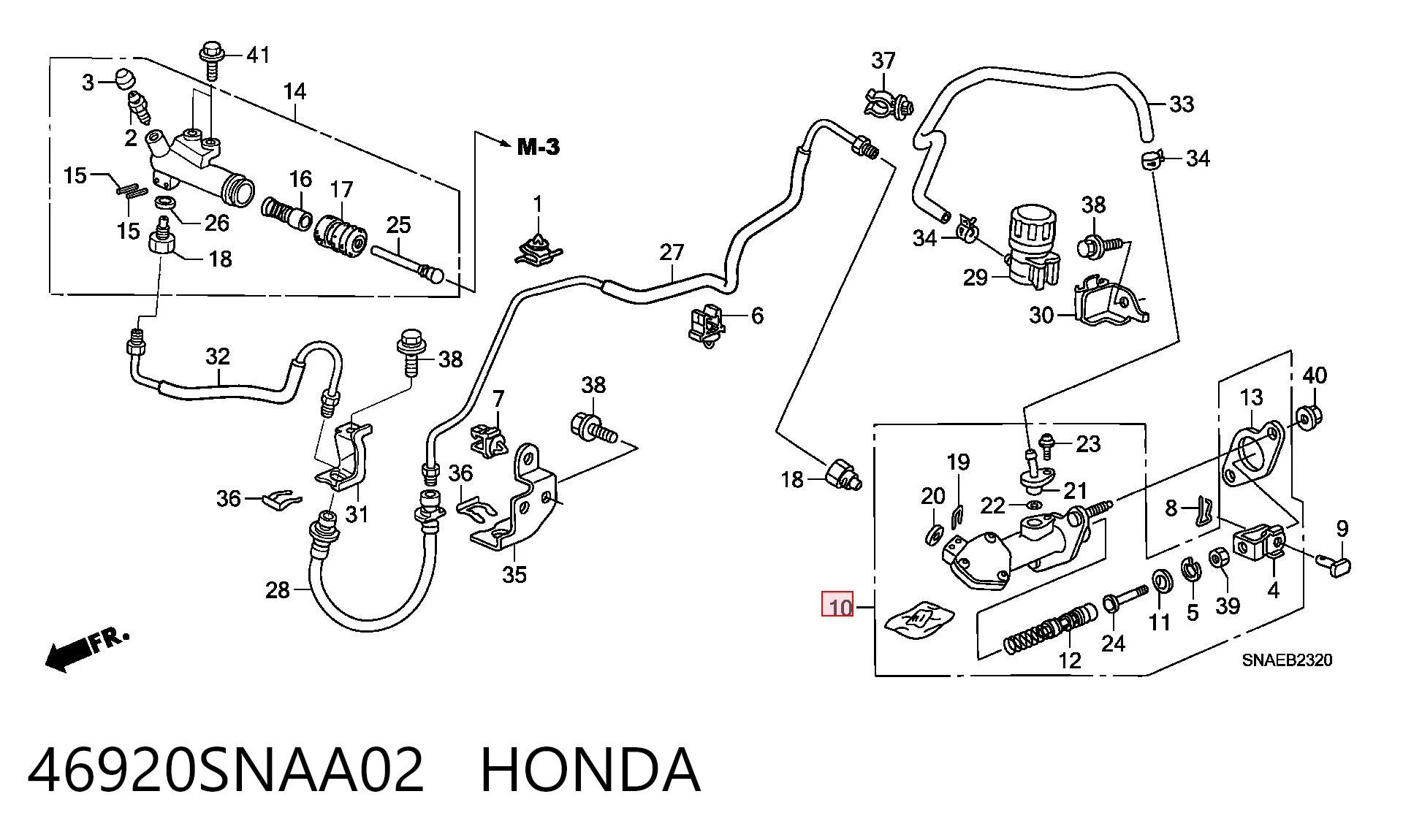 46920SNAA02 Honda Cilindro mestre de embraiagem
