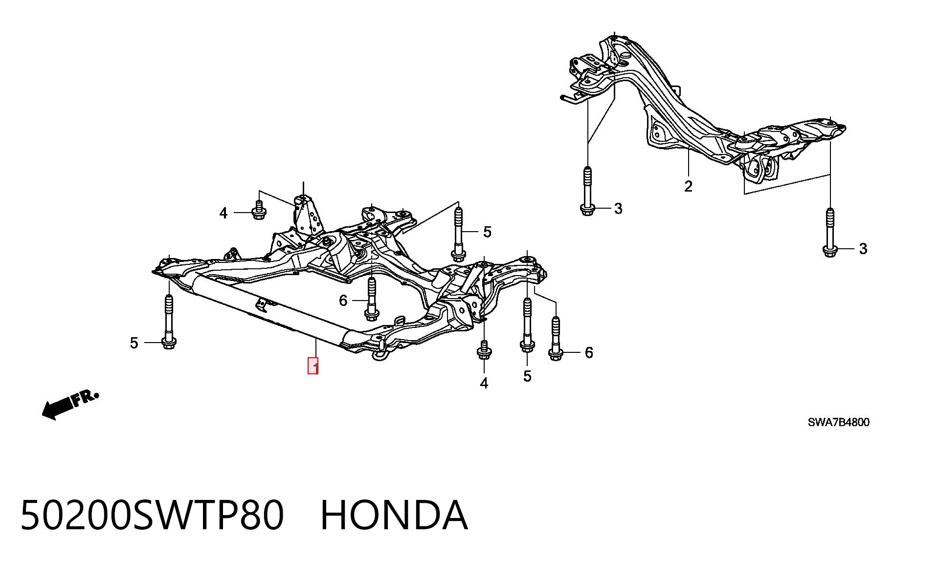 Viga de suspensão dianteira (plataforma veicular) para Honda CR-V III RE