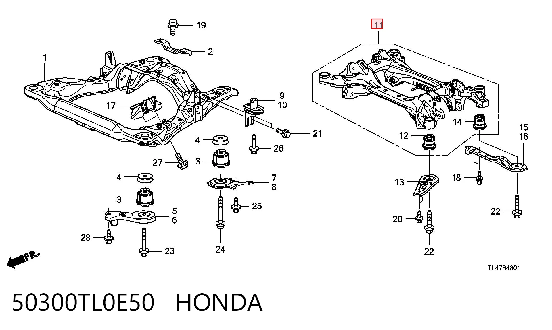 Viga de suspensão traseira (plataforma veicular) Honda Accord VIII CU ao melhor preço