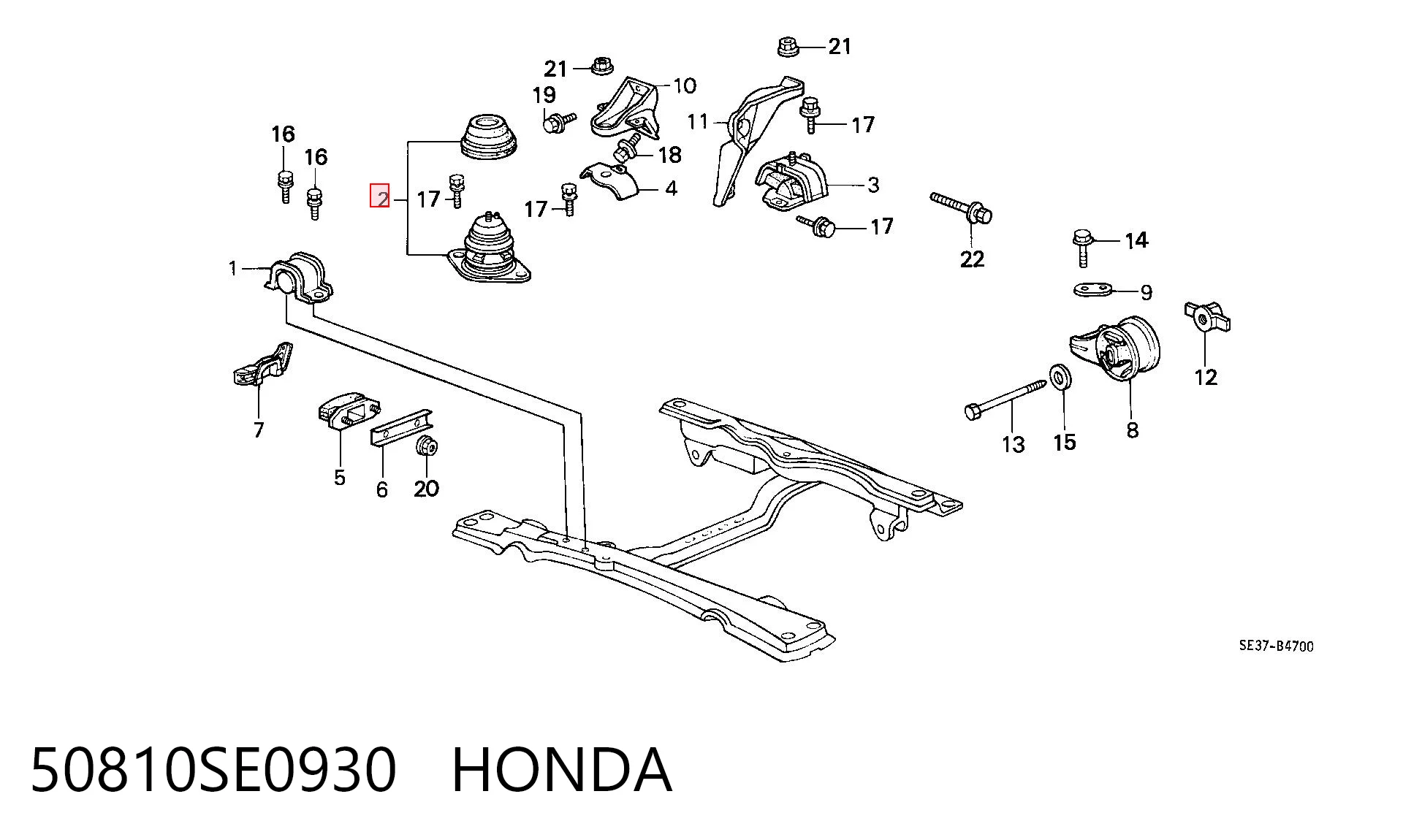 Coxim (suporte) dianteiro de motor Honda Accord III CA4, CA5 ao melhor preço