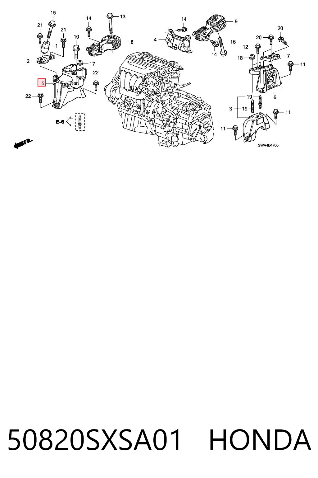 Coxim (suporte) dianteiro de motor Honda CR-V III RE