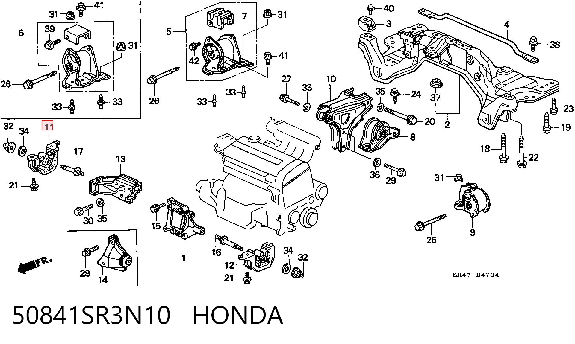 Coxim de transmissão (suporte da caixa de mudança) Honda Civic V EG, EH ao melhor preço