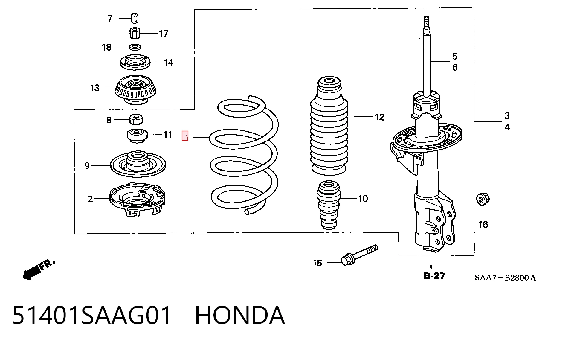 Mola dianteira Honda Jazz  GD, GE ao melhor preço