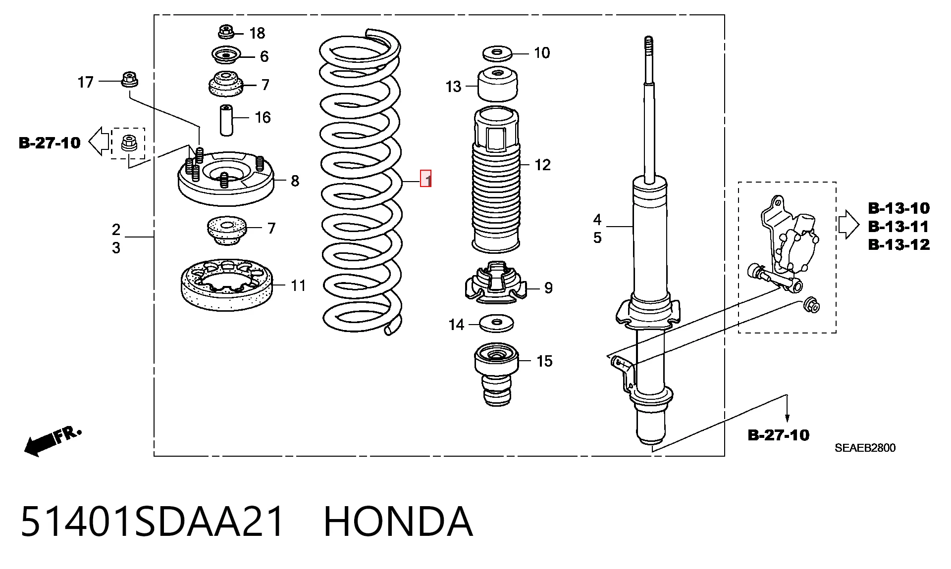 Mola dianteira para Honda Accord VII CL, CM