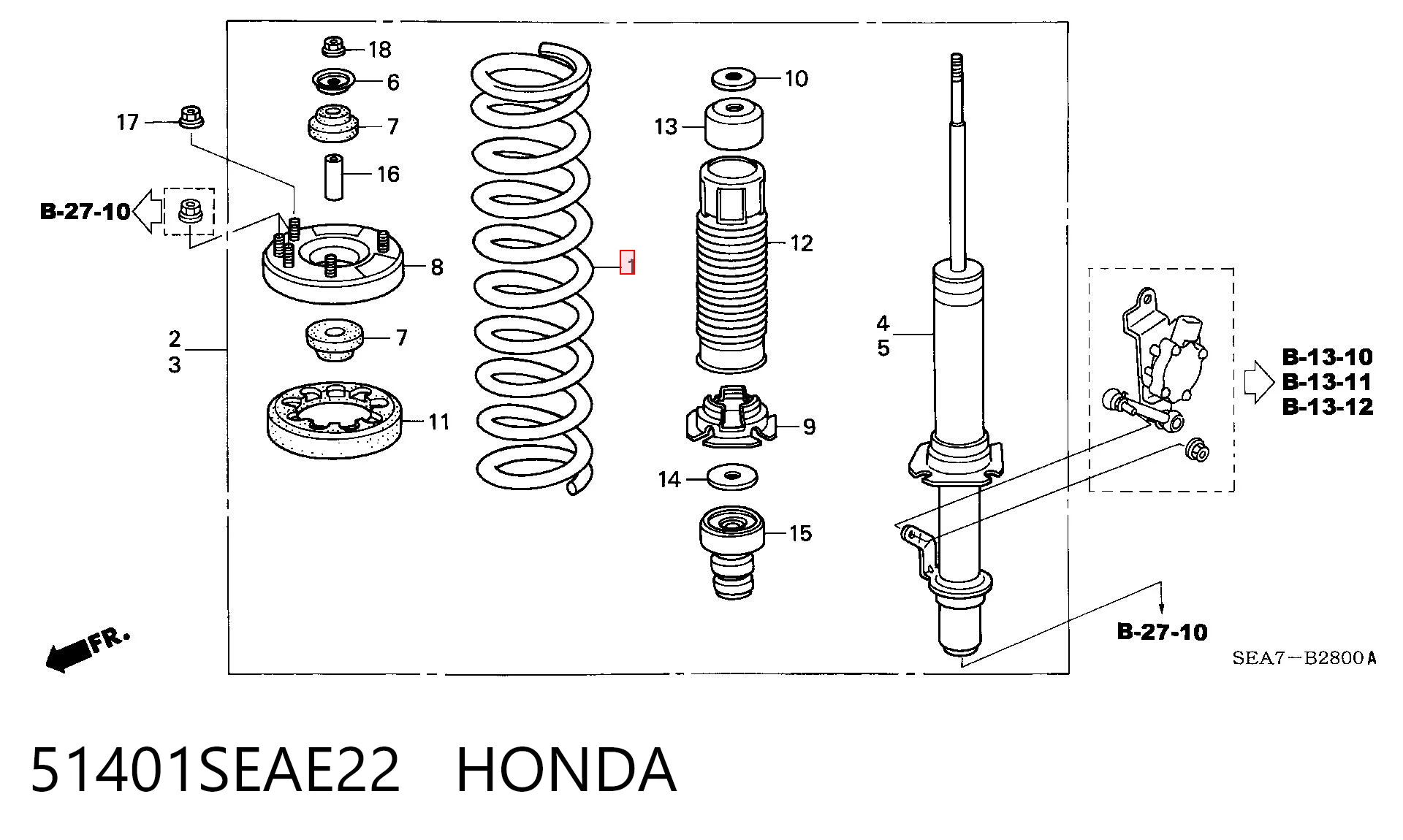  Mola dianteira Honda Accord VII sedan (CL, CM) (2003 - 2008) VII