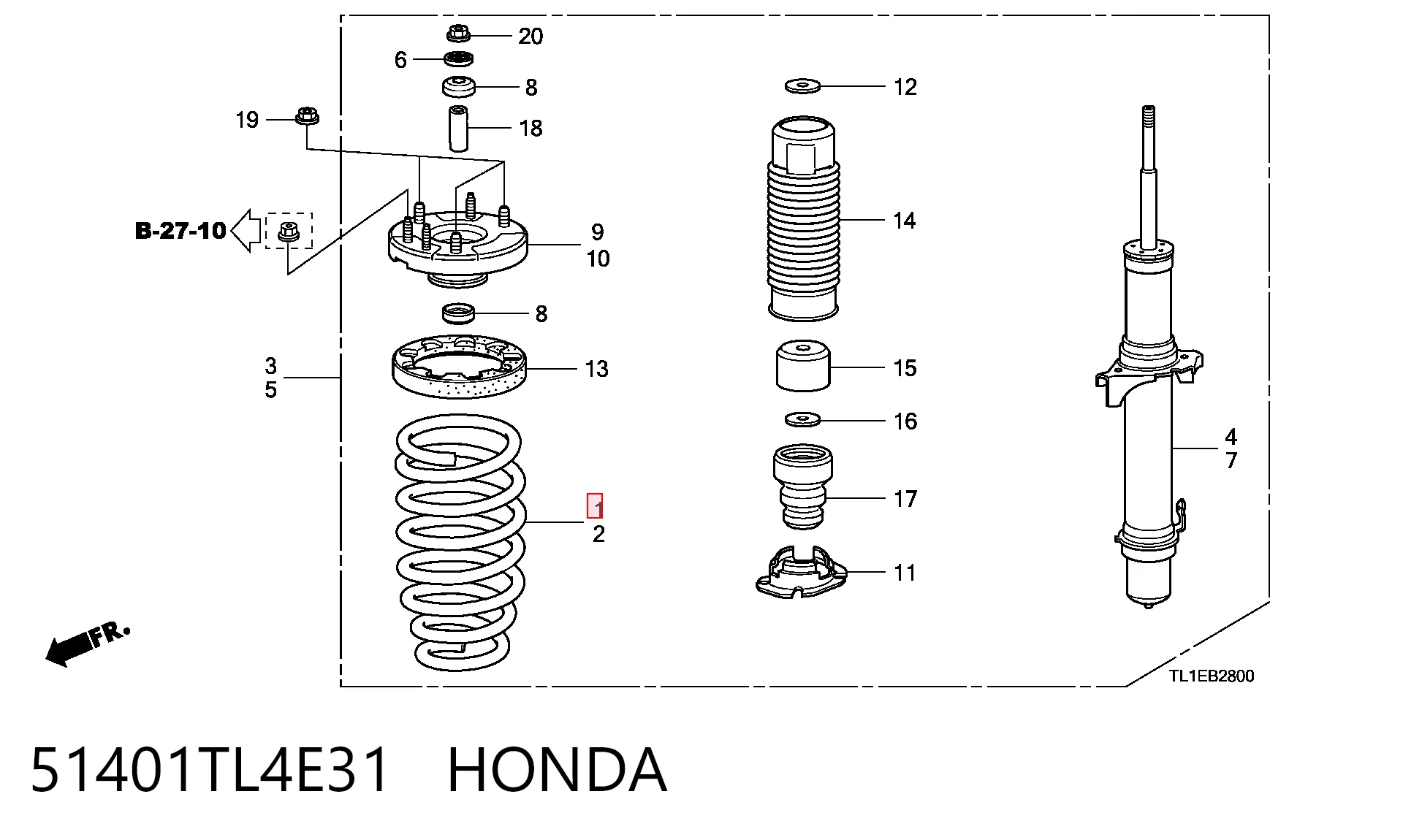  Mola dianteira Honda Accord VIII sedan (CU) (2008 - 2015) VIII