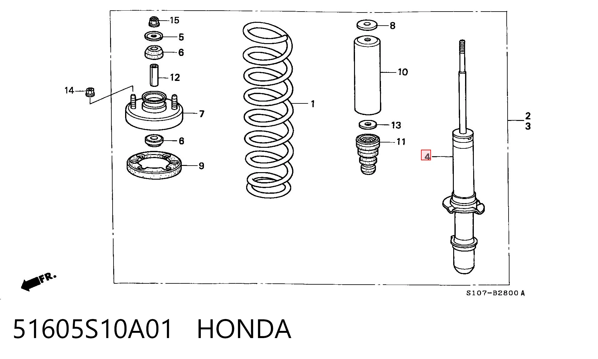51605S10A01 Honda Amortecedor dianteiro