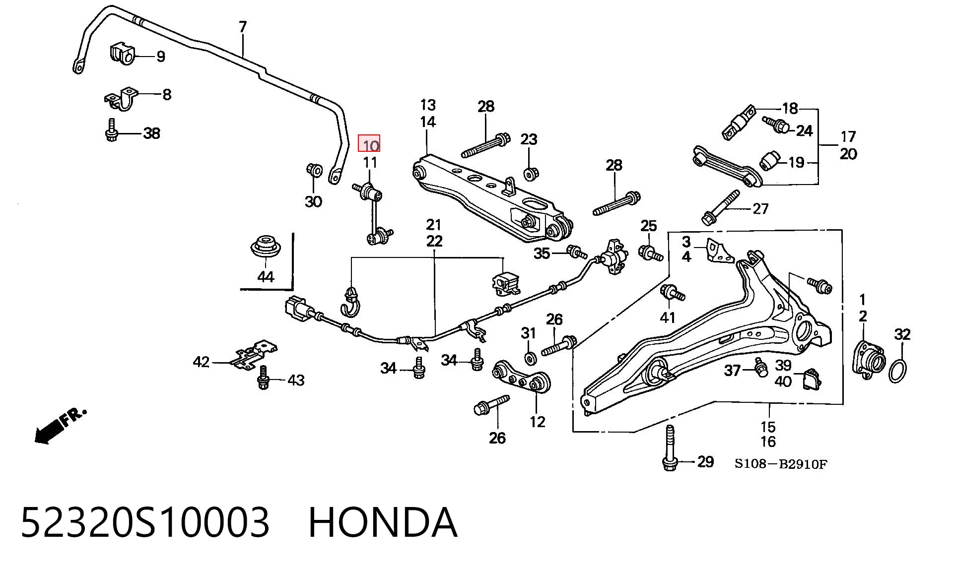 52320S10003 Honda Montante direito de estabilizador traseiro