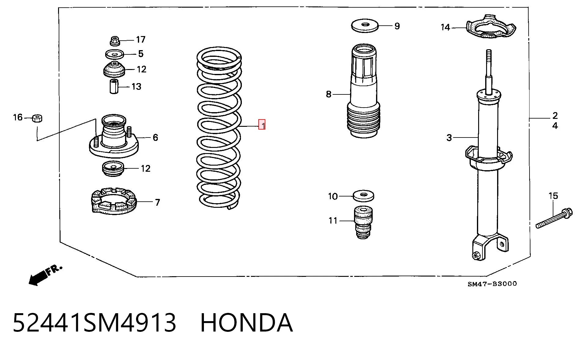 Mola traseira Honda Accord IV CB3, CB7 ao melhor preço