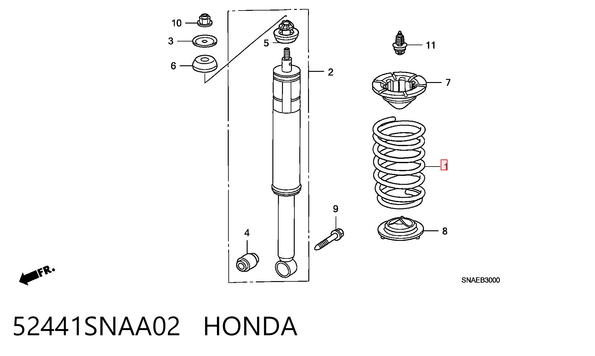 52441SNAA02 Honda Mola traseira