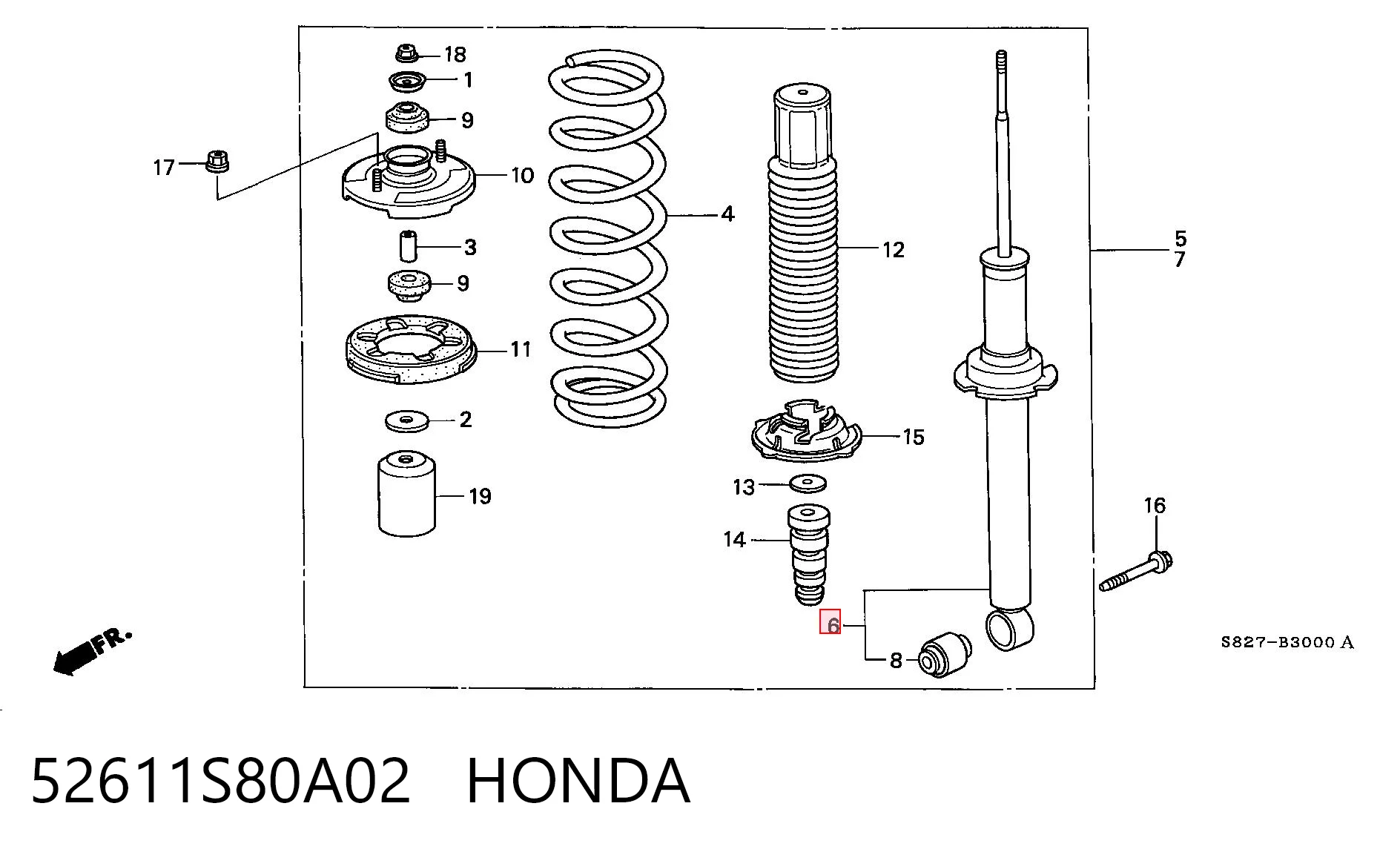 Amortecedor traseiro H490A107 NPS