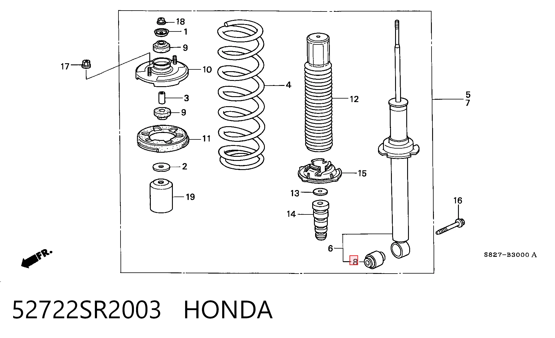 Compre Bloco silencioso de amortecedor traseiro Honda Accord 6
