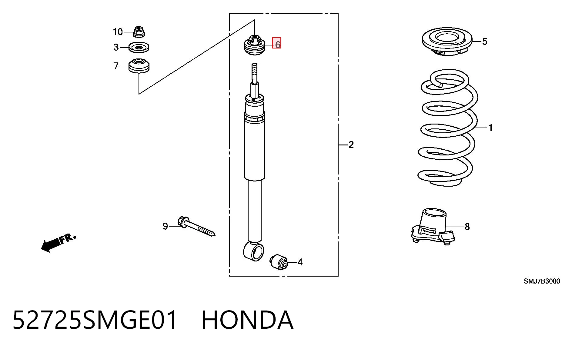 Suporte de amortecedor traseiro Honda Civic VIII FK, FN ao melhor preço