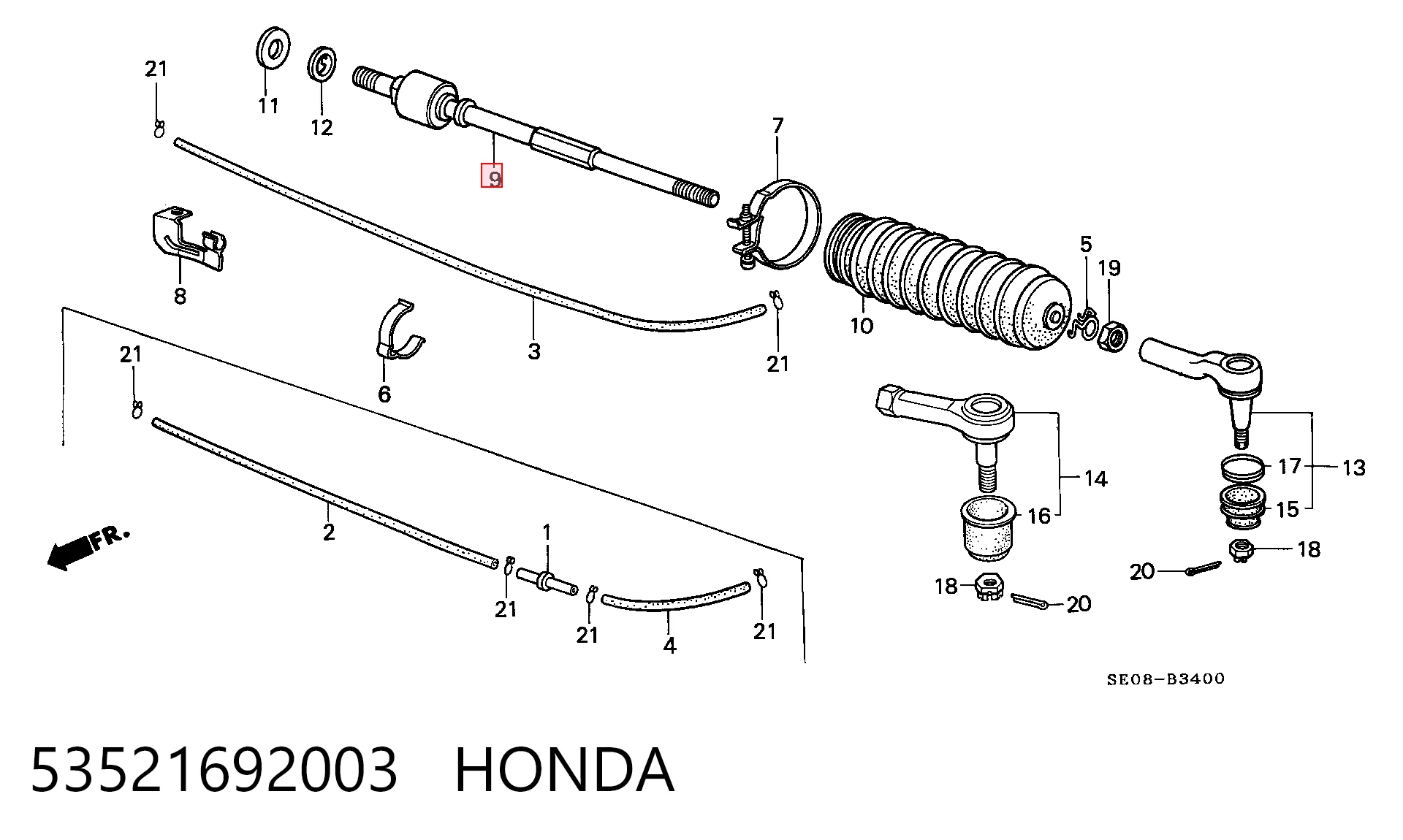 Tração de direção Honda Accord III CA4, CA5 ao melhor preço