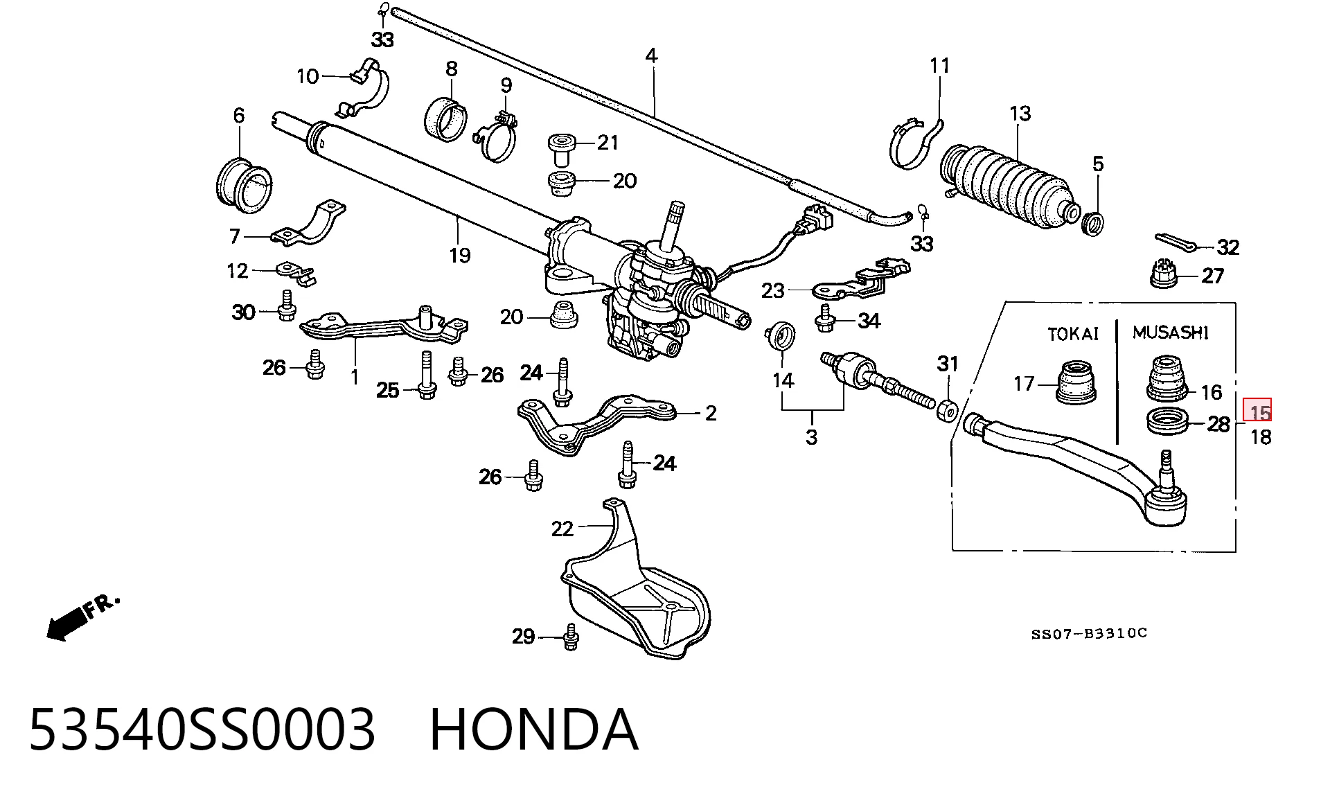 53540SS0003 Honda