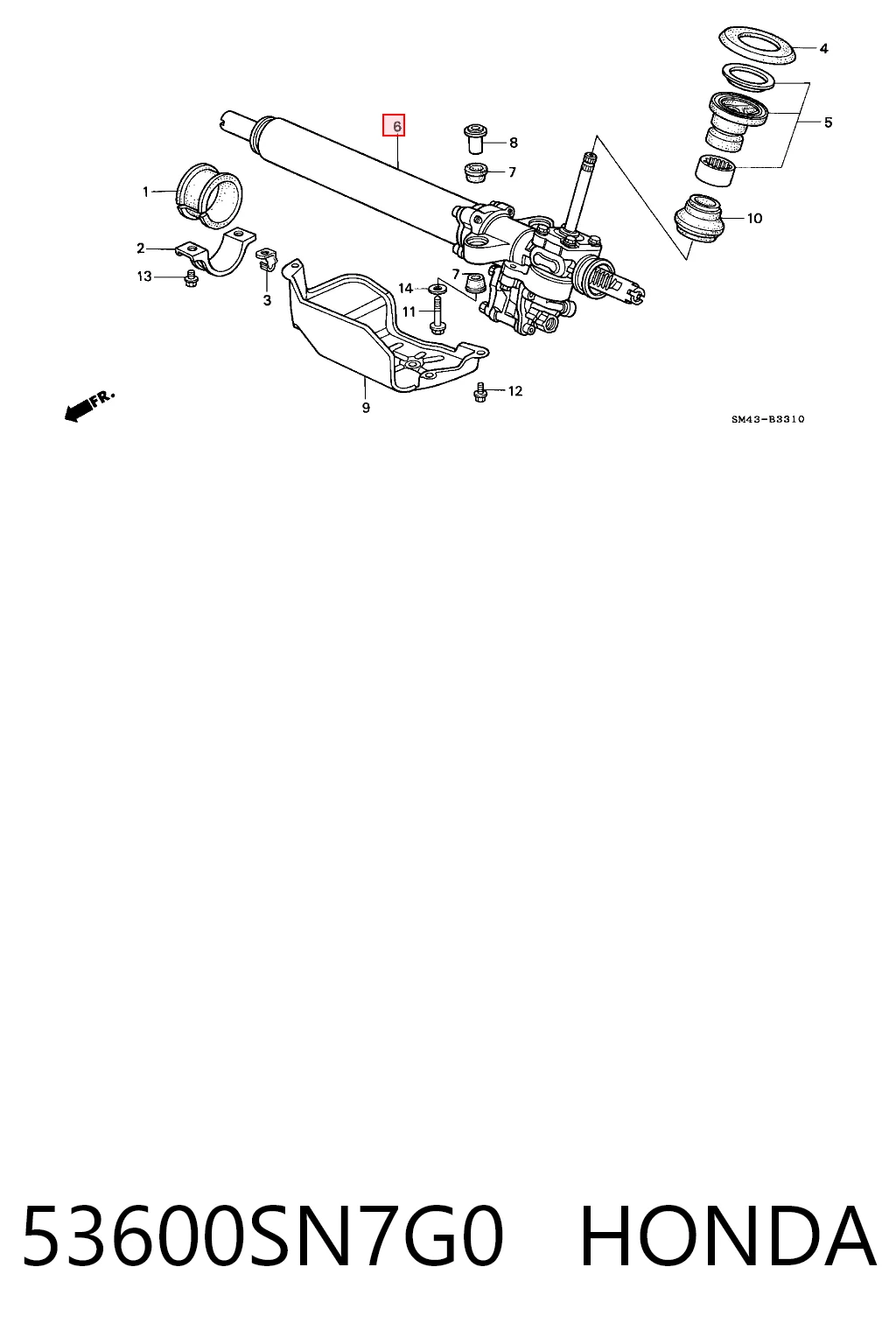 Cremalheira da direção para Honda Accord V CE, CF