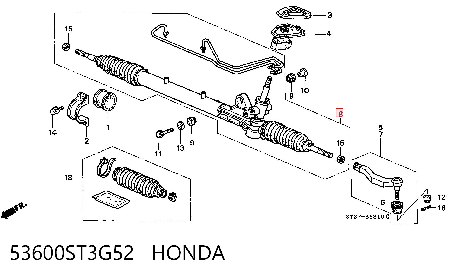 Cremalheira da direção Honda Civic VI MA,MB ao melhor preço