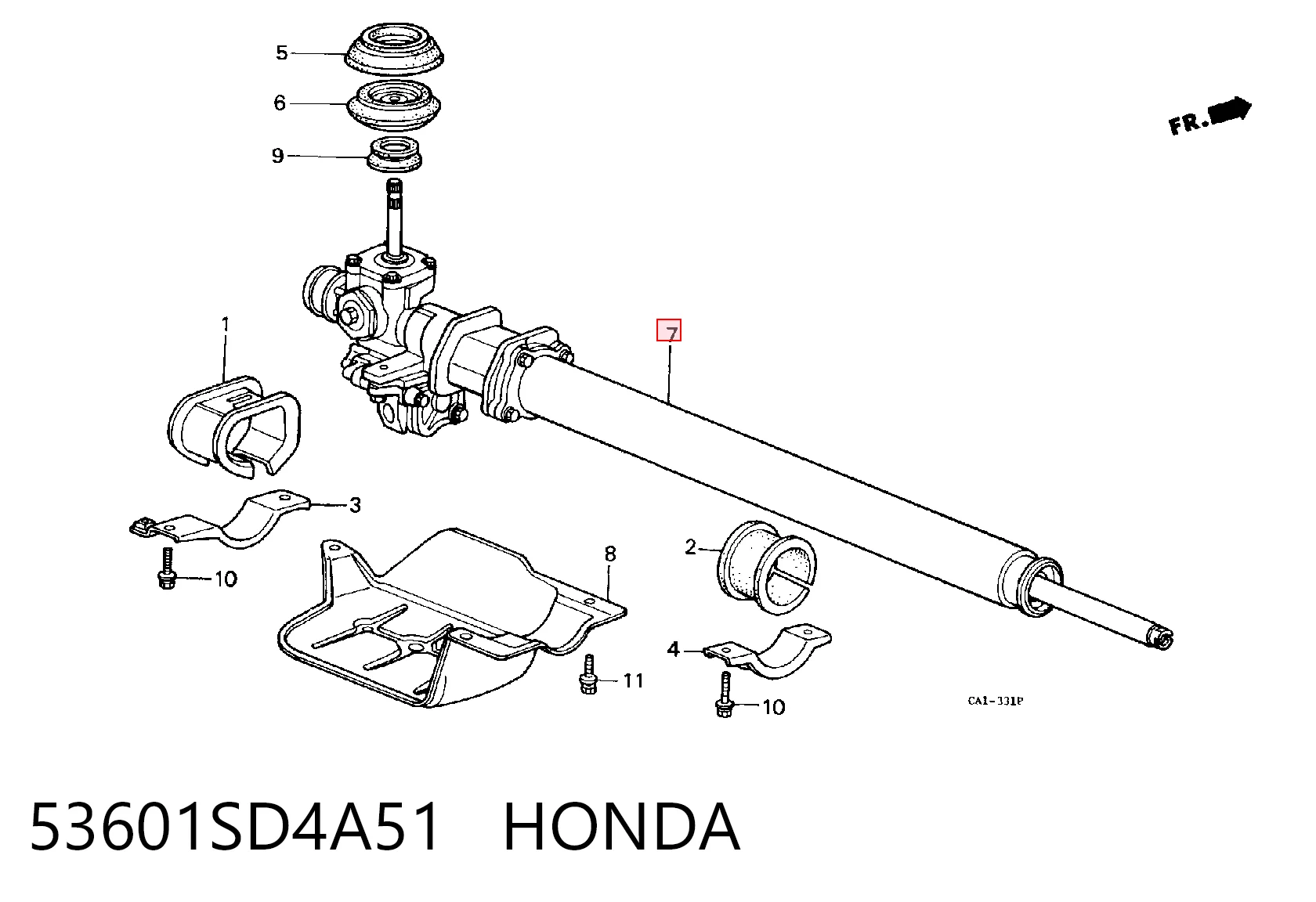 Cremalheira da direção para Honda Accord III CA4, CA5