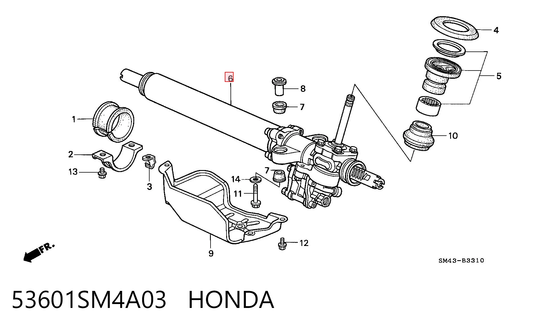  Cremalheira da direção Honda Accord V sedan (CE, CF) (1996 - 1998) V