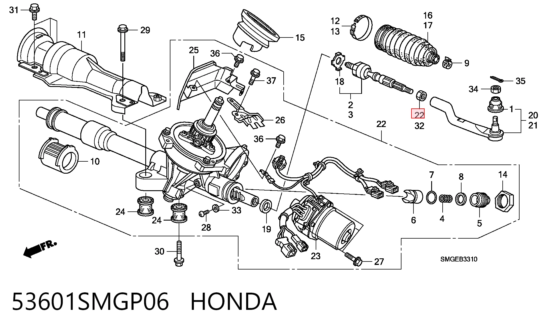  Cremalheira da direção Honda Civic VIII hatchback (FK, FN) (2005 - 2012) VIII