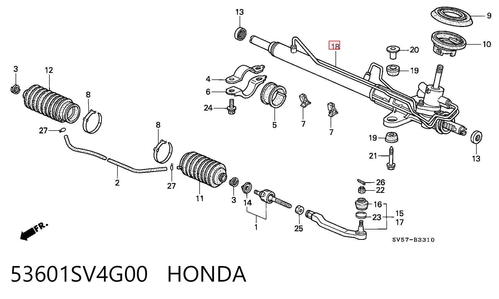Cremalheira da direção Honda Accord V CE