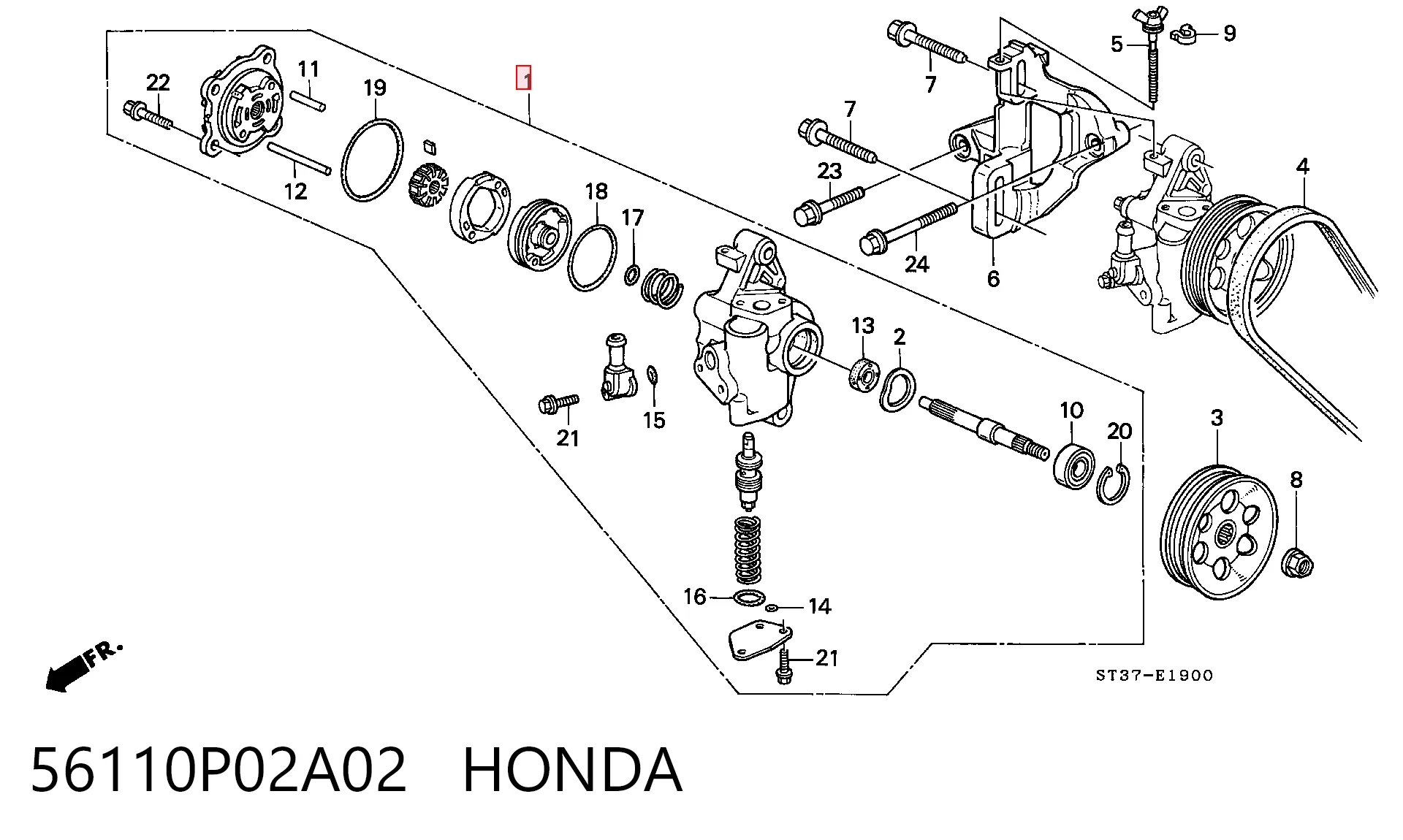 56110P02A02 Honda Bomba da Direção hidrâulica assistida