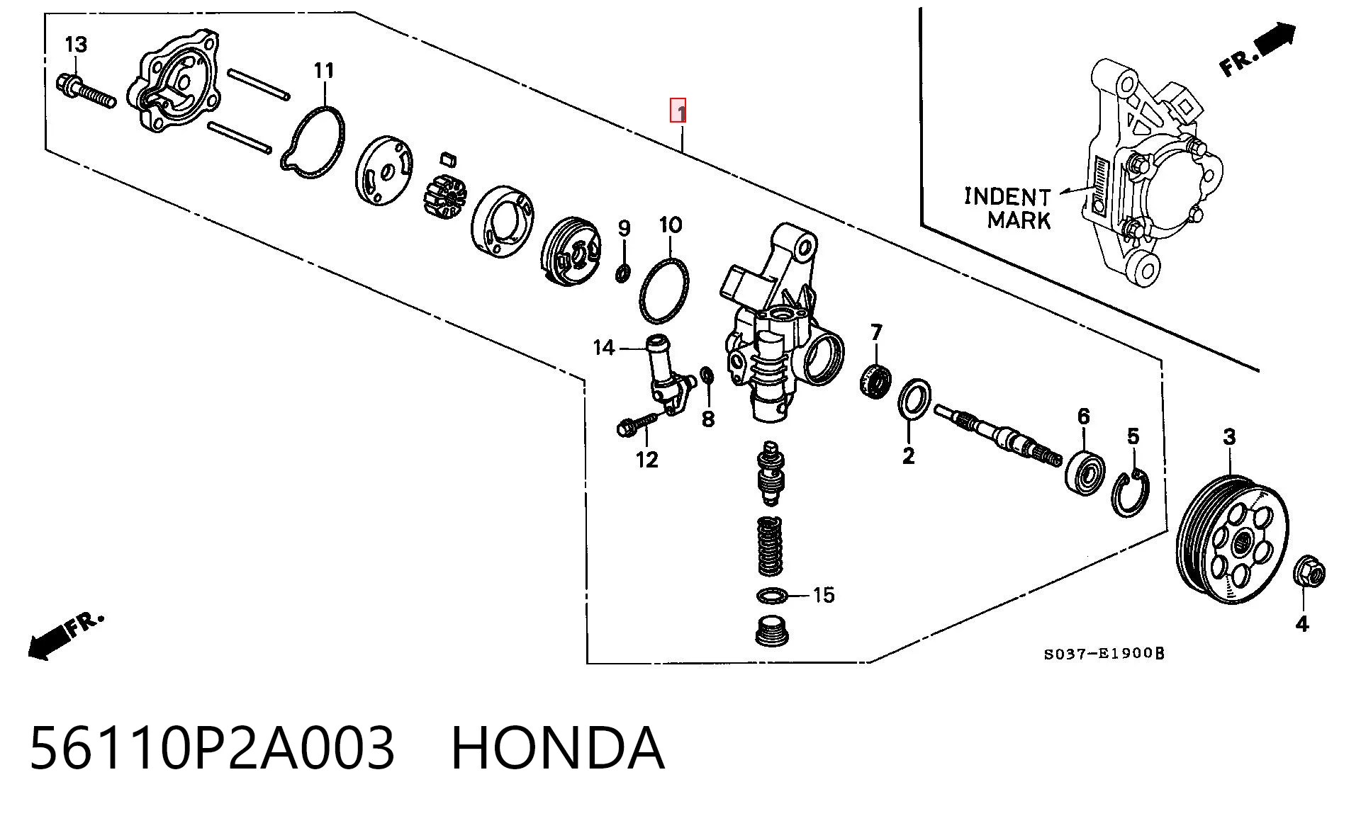 56110P2A003 Honda Bomba da Direção hidrâulica assistida