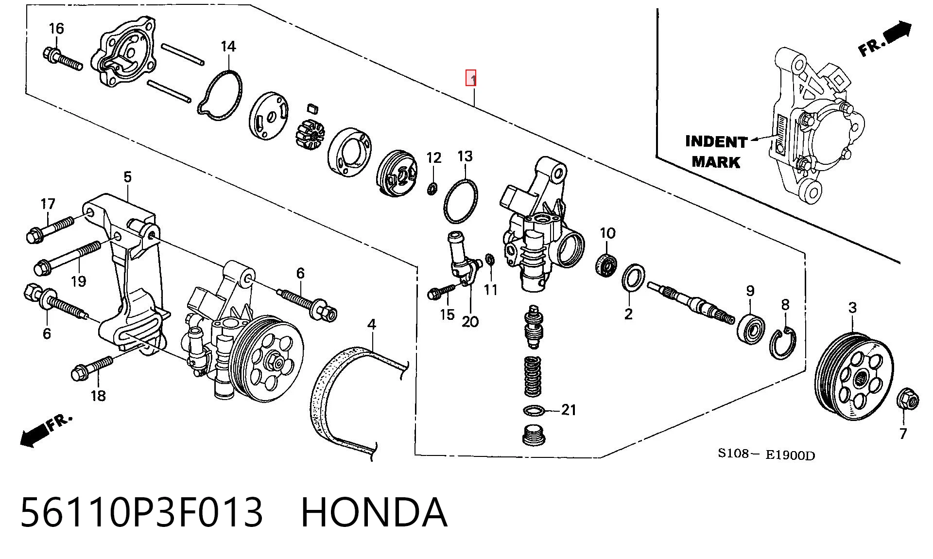 56110P3F013 Honda Bomba da Direção hidrâulica assistida