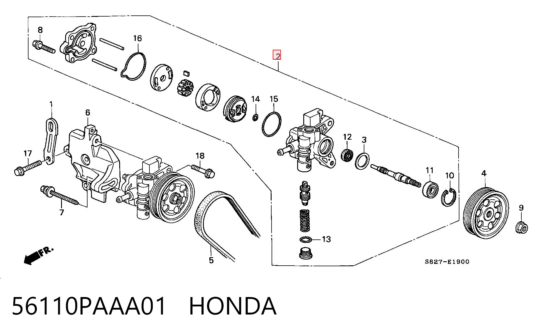 56110PAAA01 Honda Bomba da Direção hidrâulica assistida