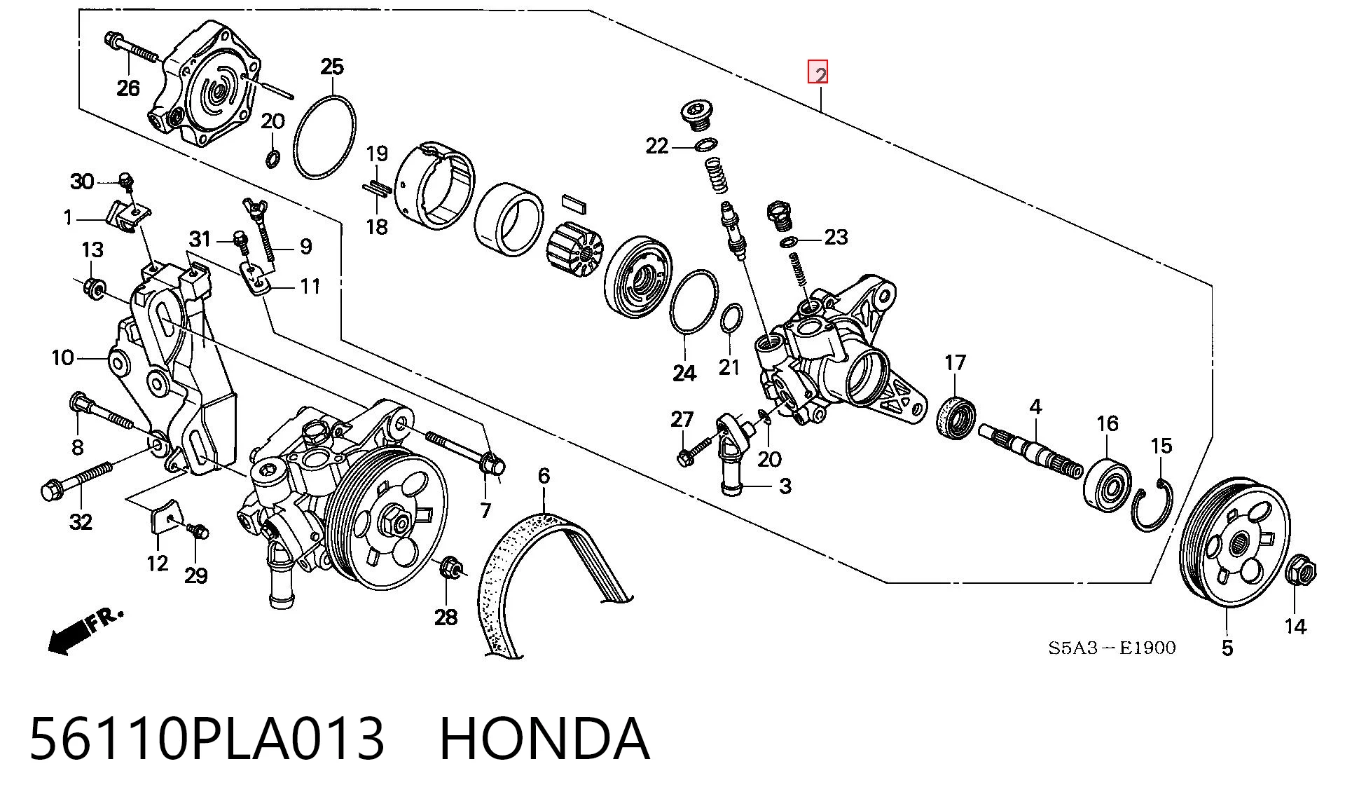 Bomba da Direção hidrâulica assistida para Honda Civic VII EM