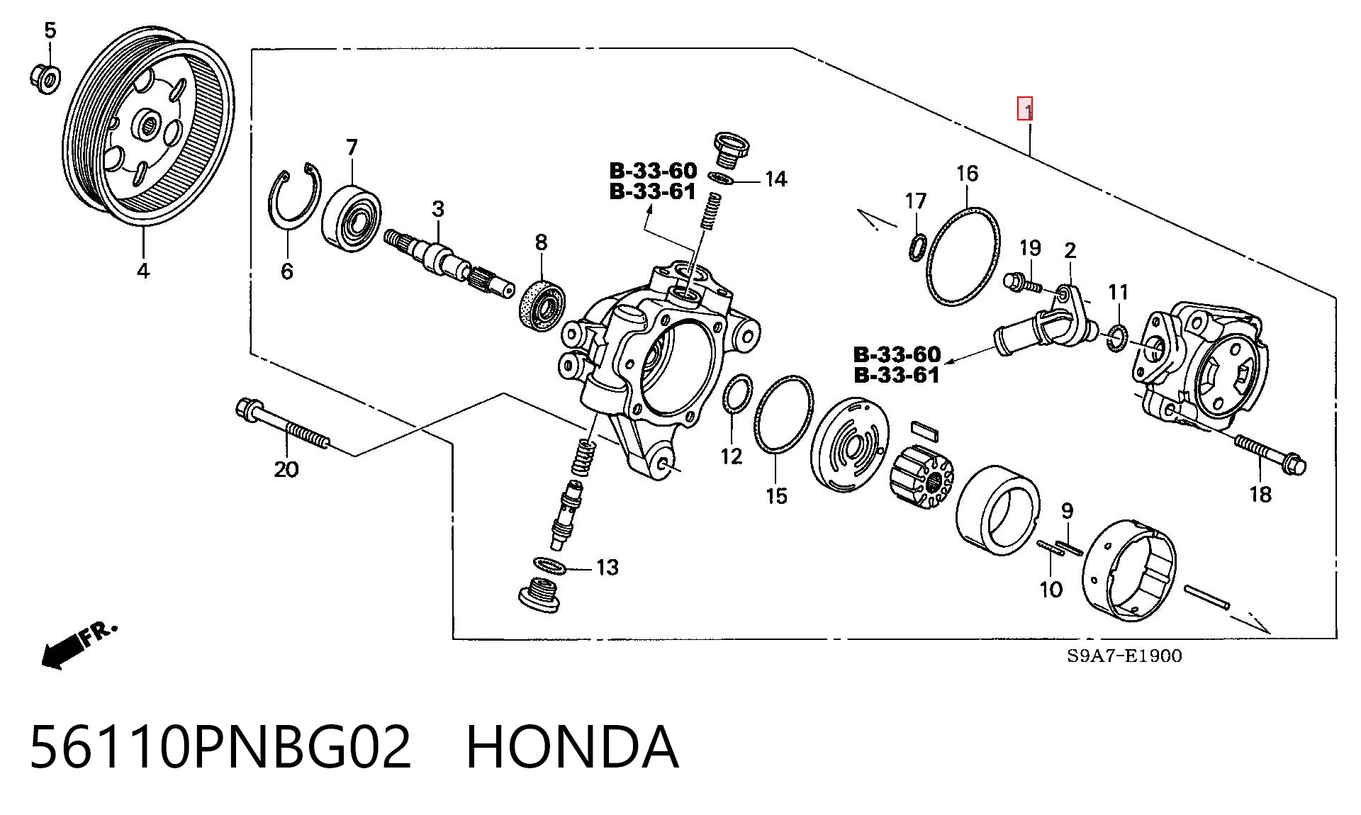 56110PNBG02 Honda Bomba da Direção hidrâulica assistida