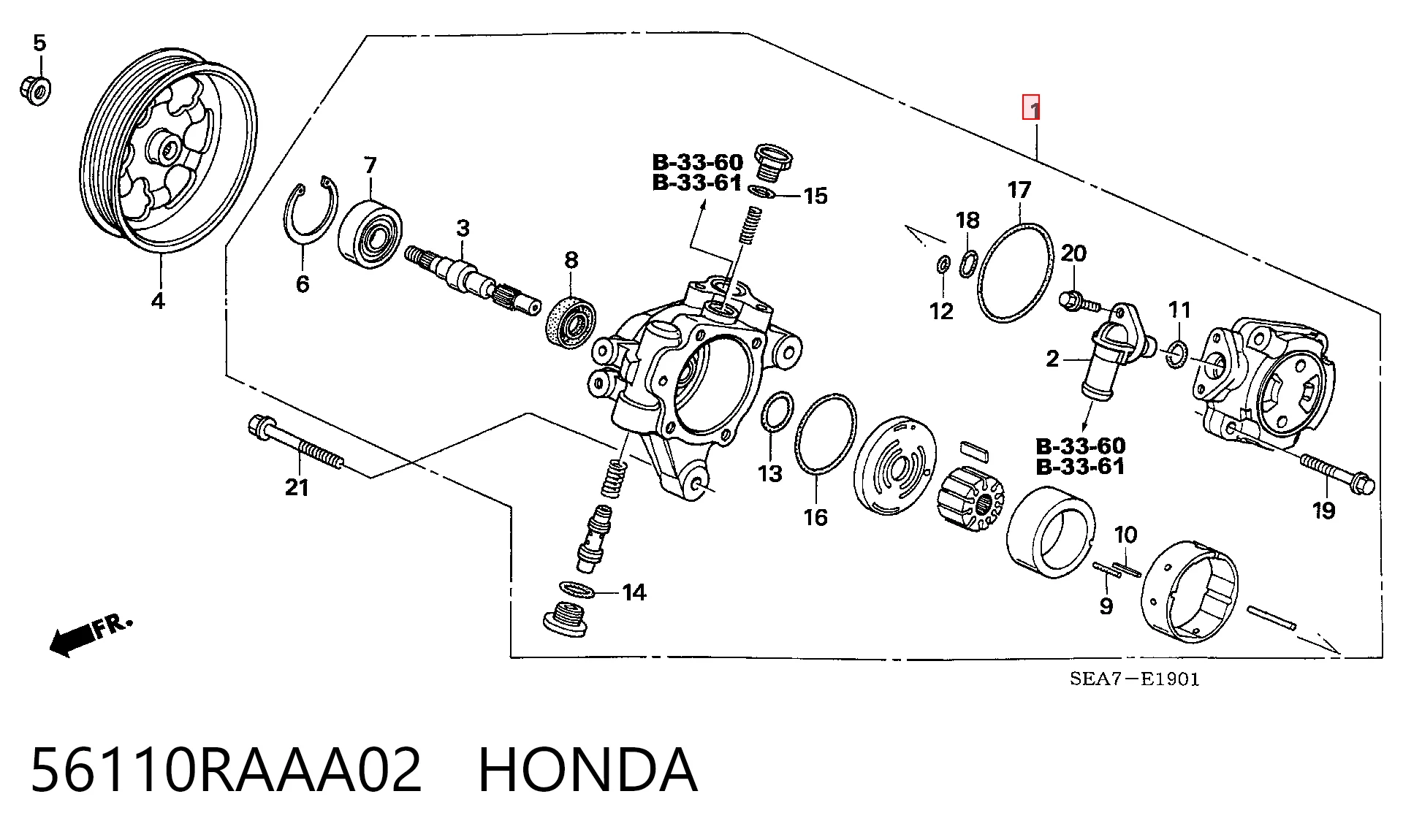 56110RAAA02 Honda Bomba da Direção hidrâulica assistida