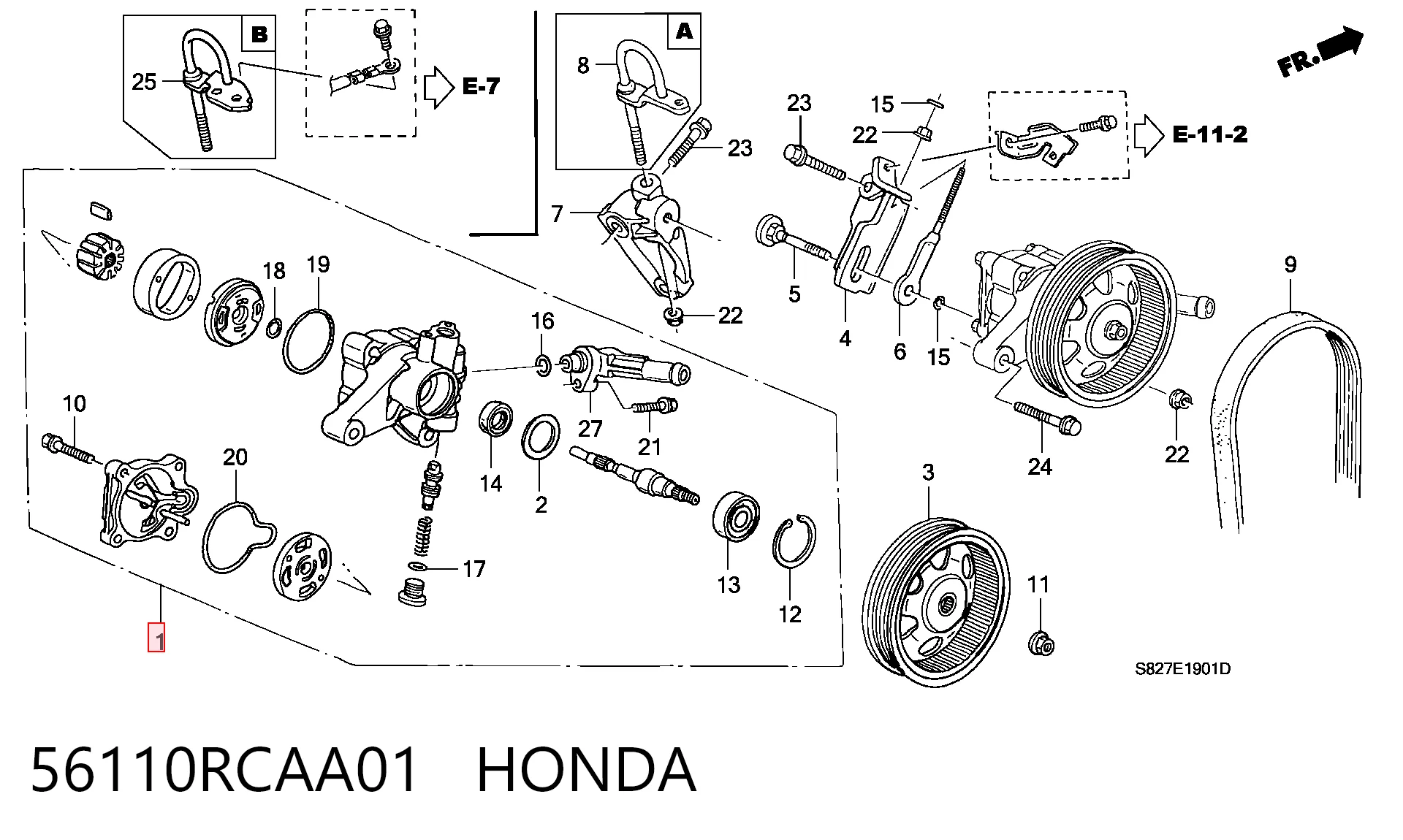 56110RCAA01 Honda Bomba da Direção hidrâulica assistida