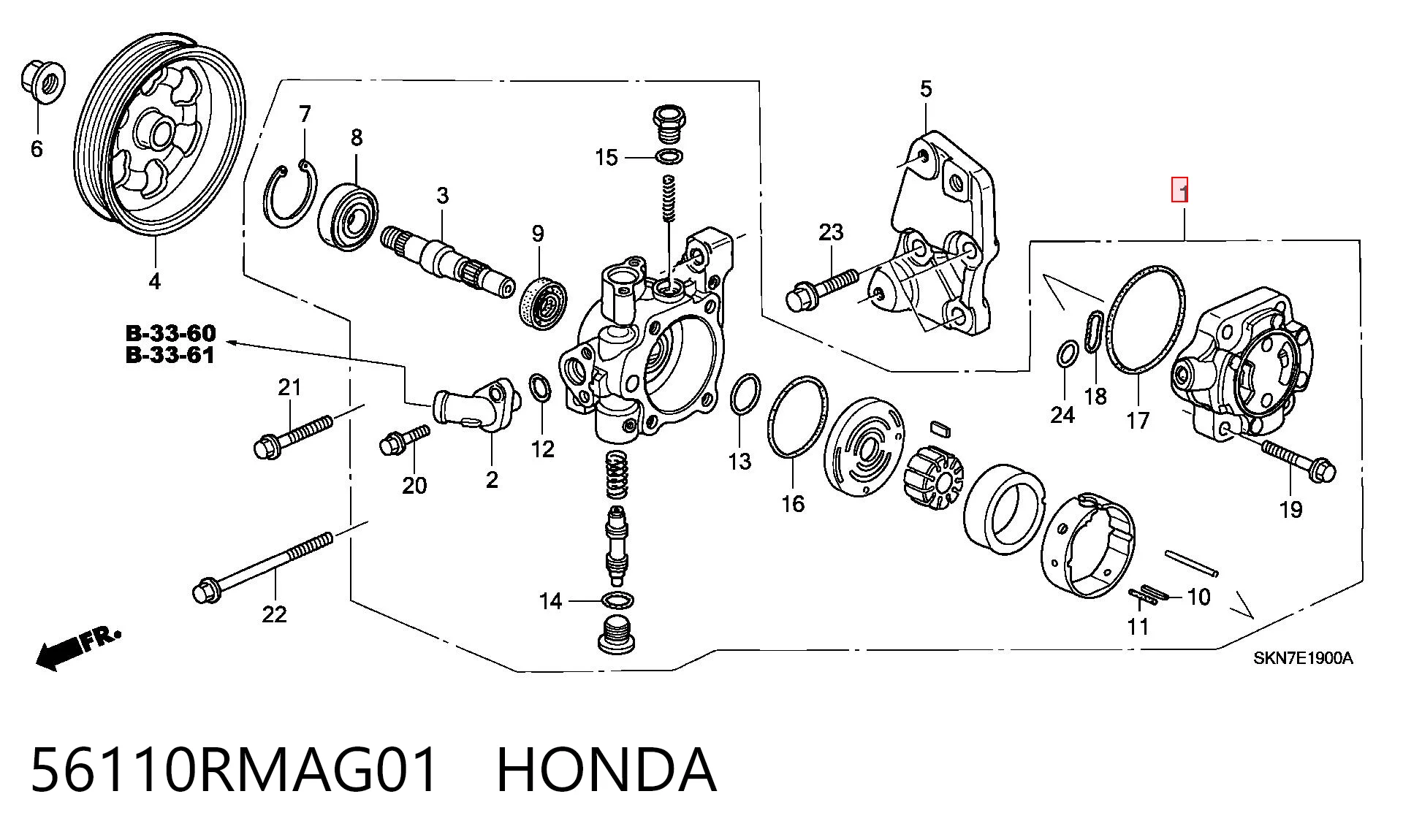 56110RMAG01 Honda Bomba da Direção hidrâulica assistida
