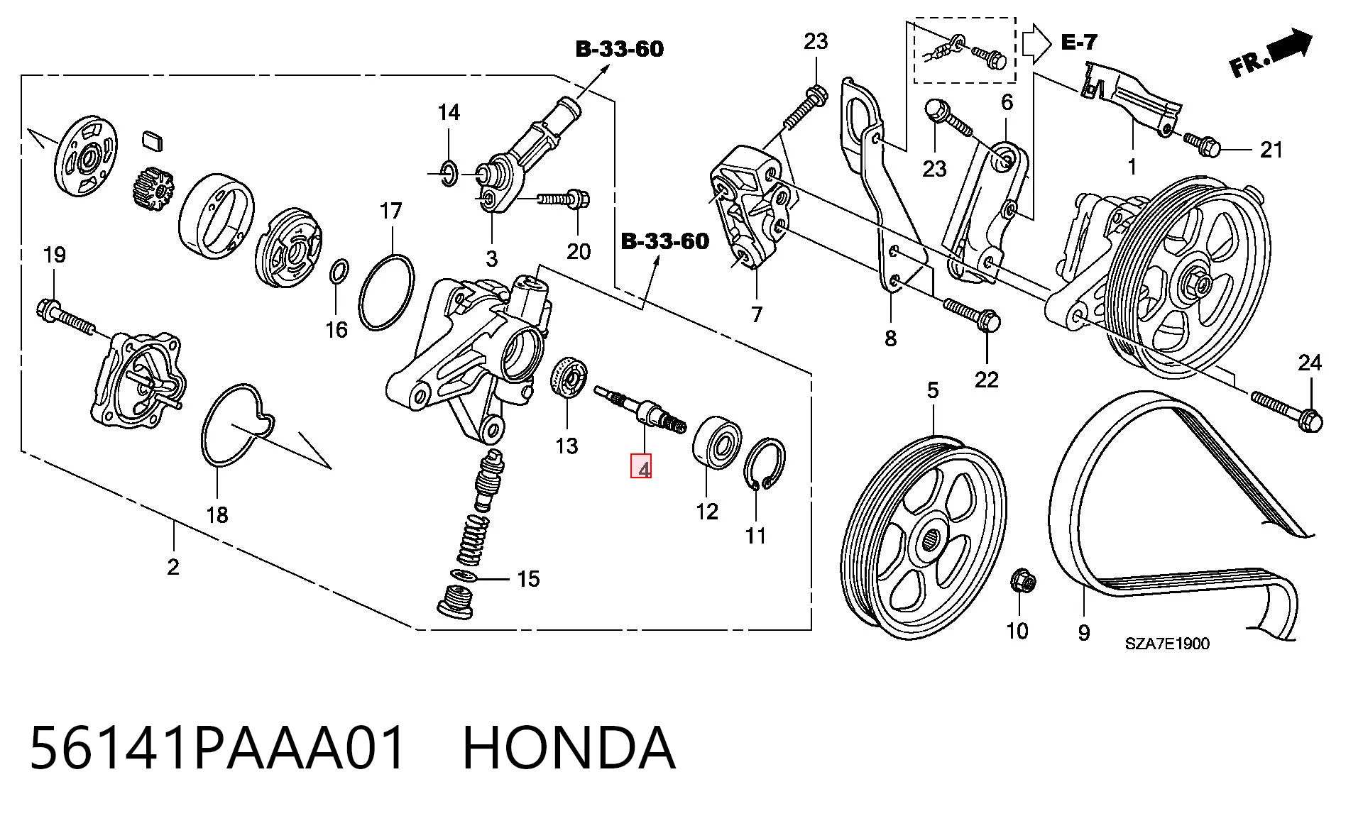 56141PAAA01 Honda Bomba da Direção hidrâulica assistida