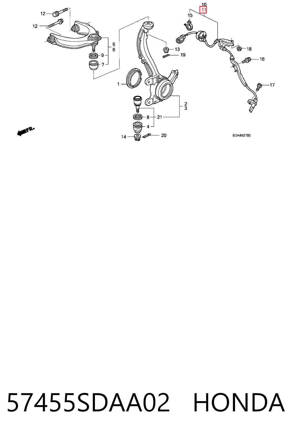 Sensor dianteiro de ABS Honda Accord VII CL, CM ao melhor preço